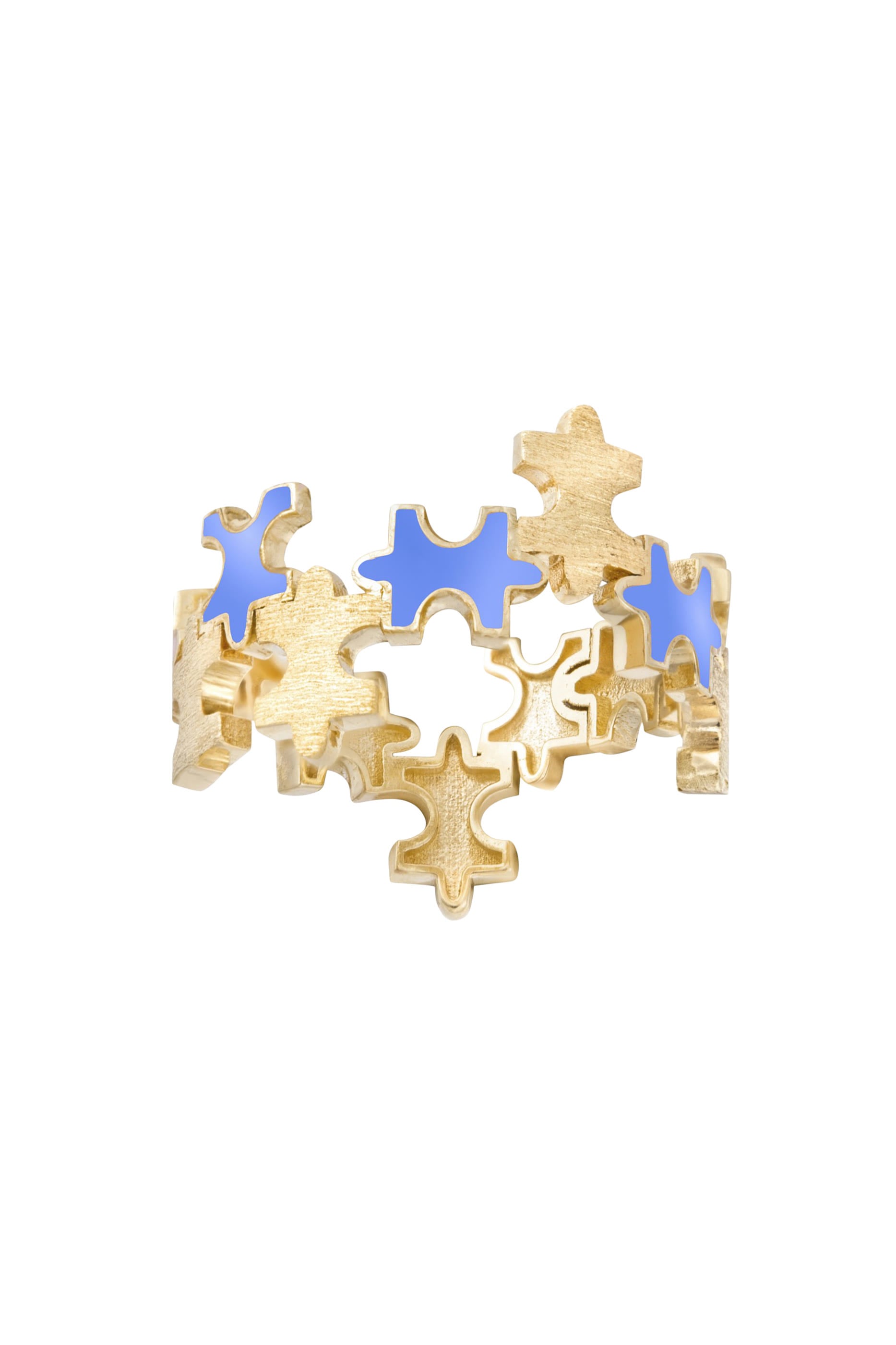 Multi-Enamel Puzzle Ring,  18k Yellow Gold & Enamel