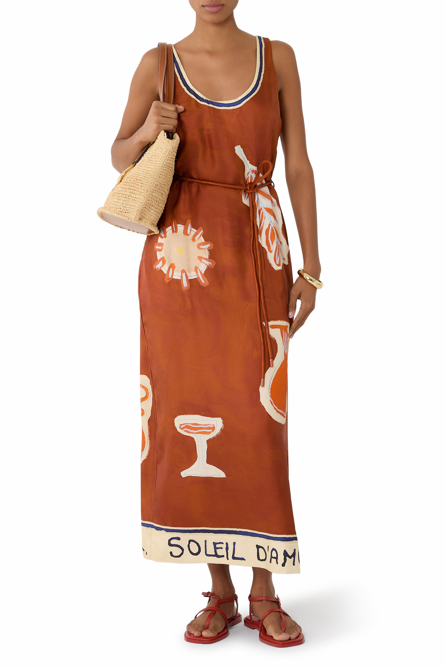 Soleil D'Amour Silk Midi Dress