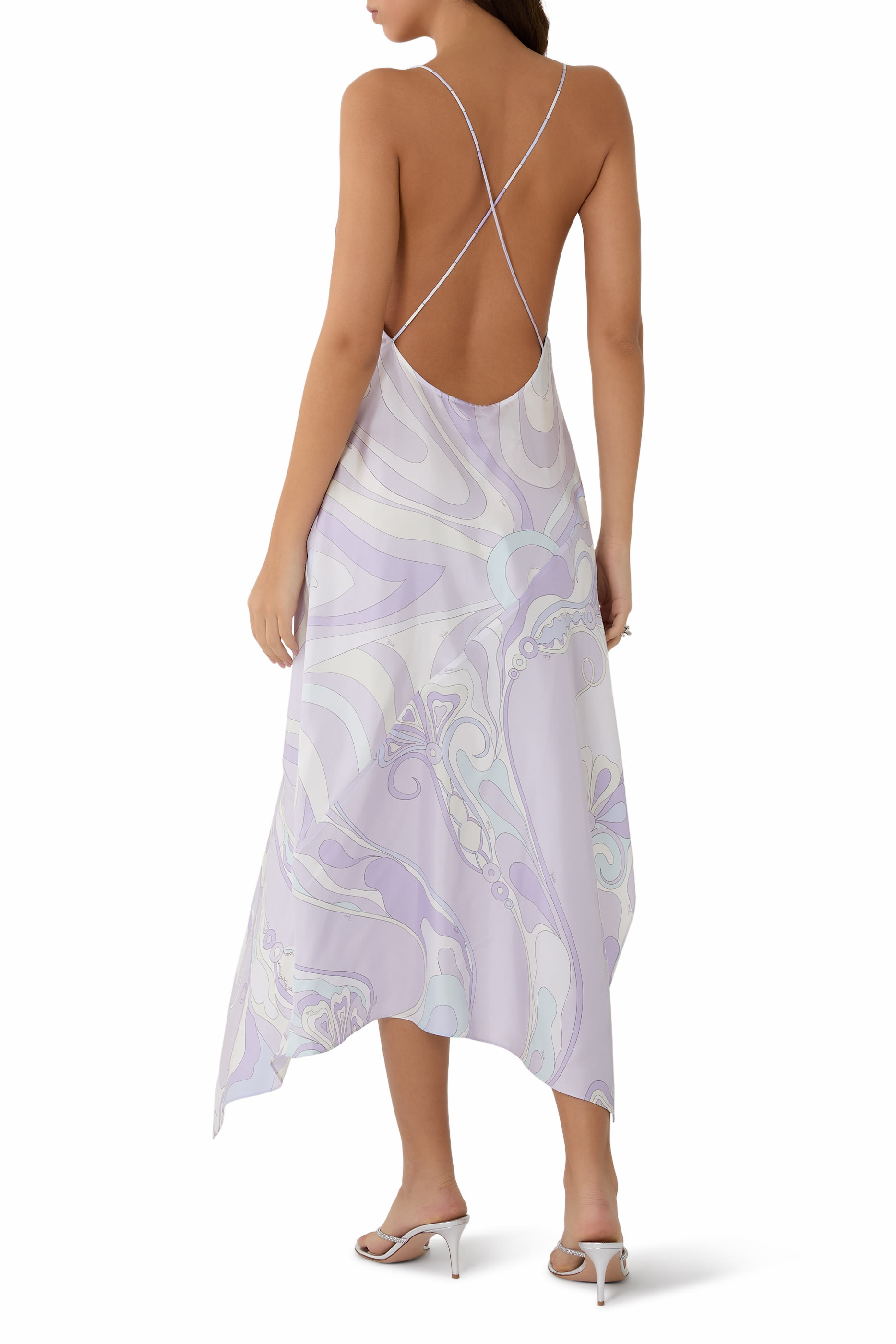 Iride Print Silk Twill Dress