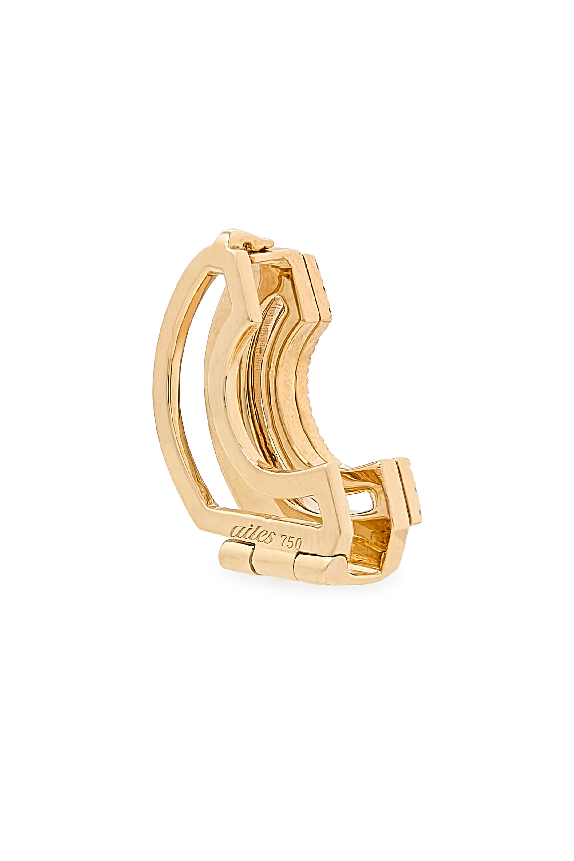 Arabic Letter Necklace, 18k Yellow Gold & Enamel, Diamonds