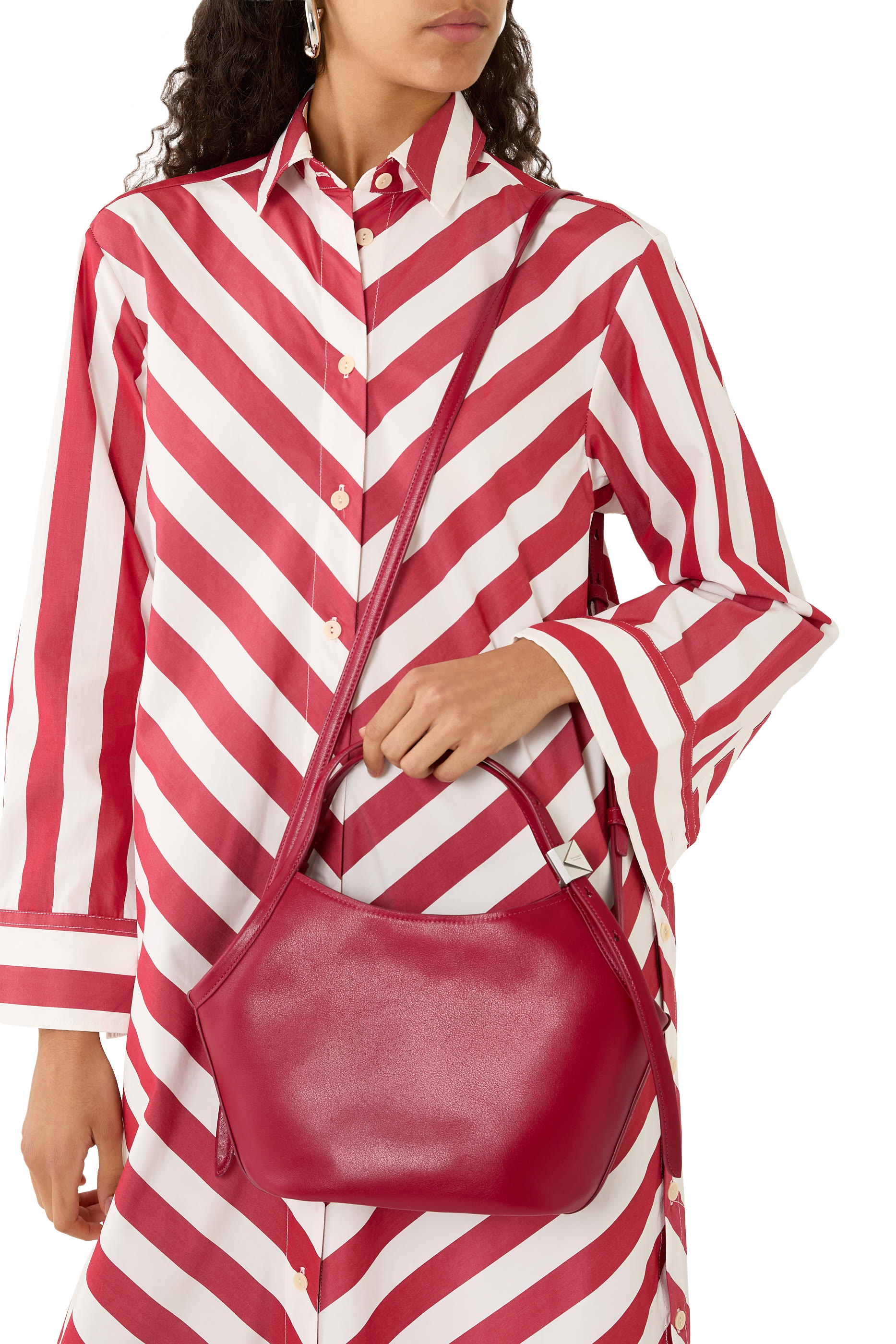 Deco Fine Grain Leather Small Tulip Tote