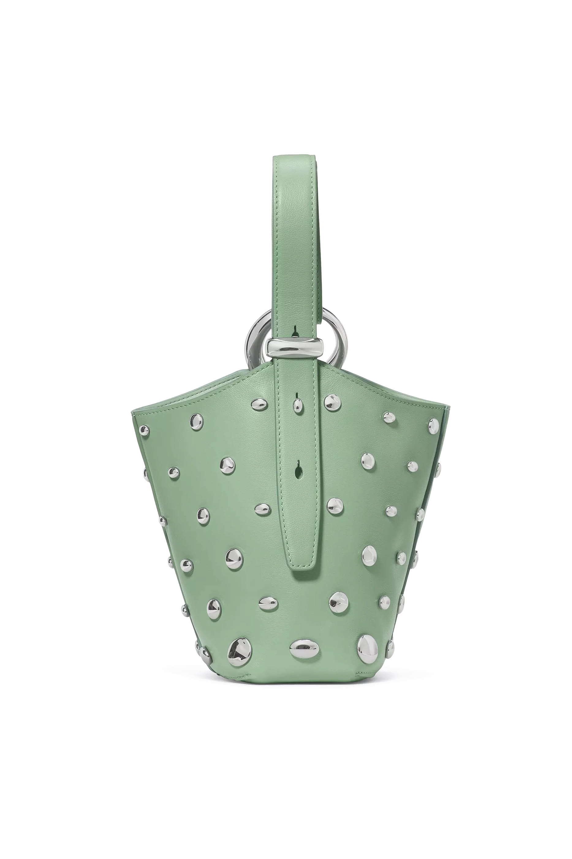 Halo Studded Mini Bucket Bag