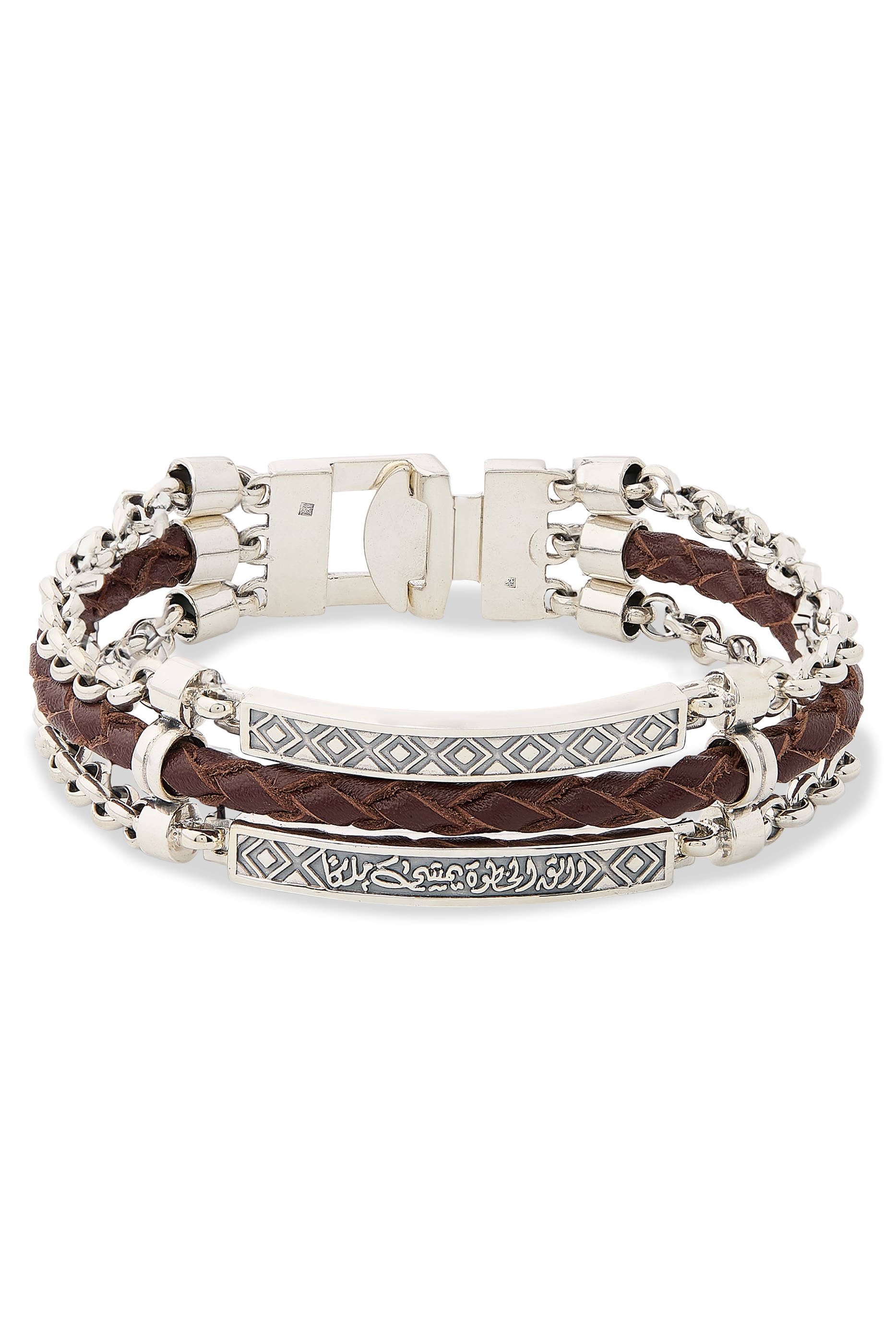The King's Step Leather Bracelet, Sterling Silver & Leather