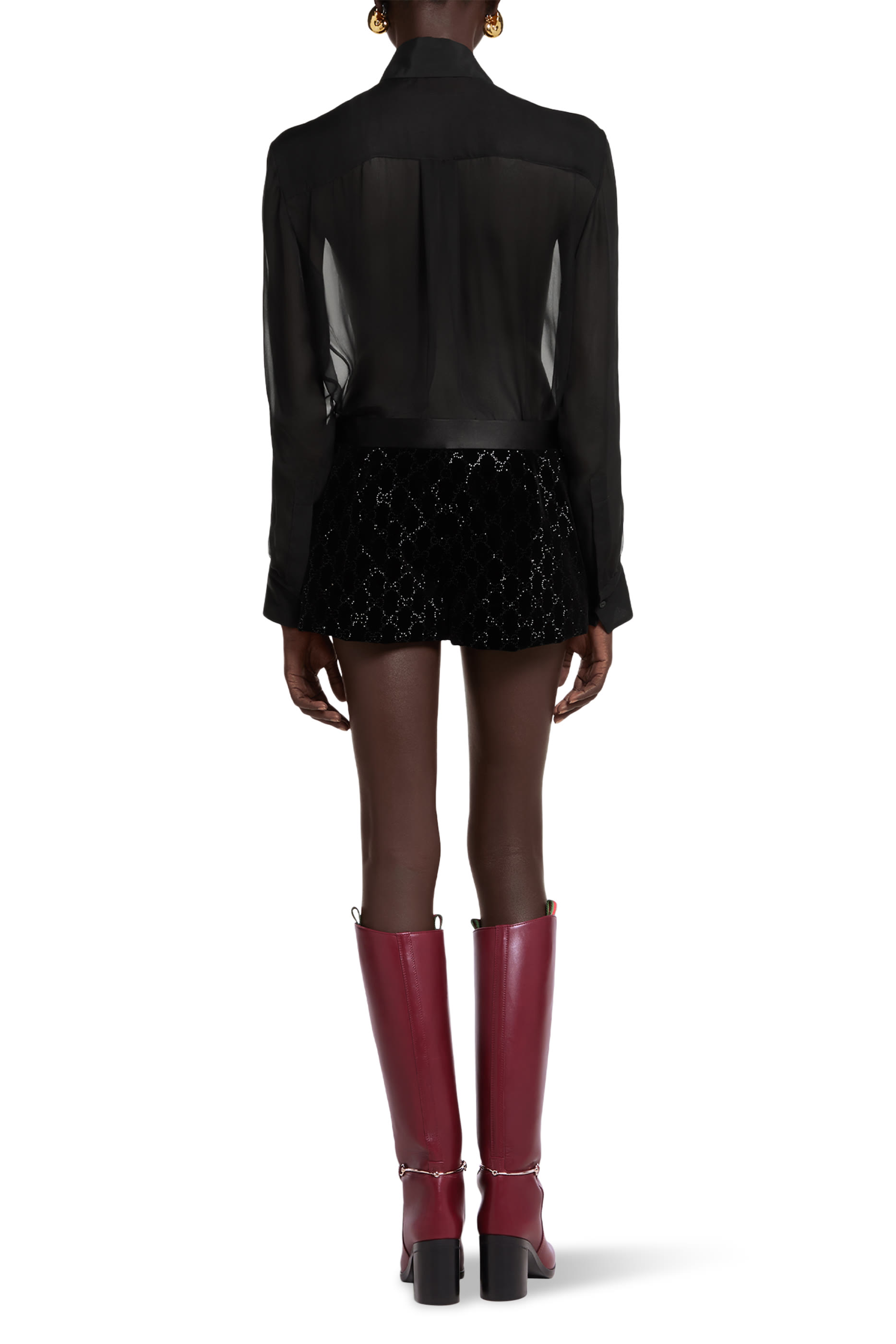 Embroidered Cotton Velvet Shorts