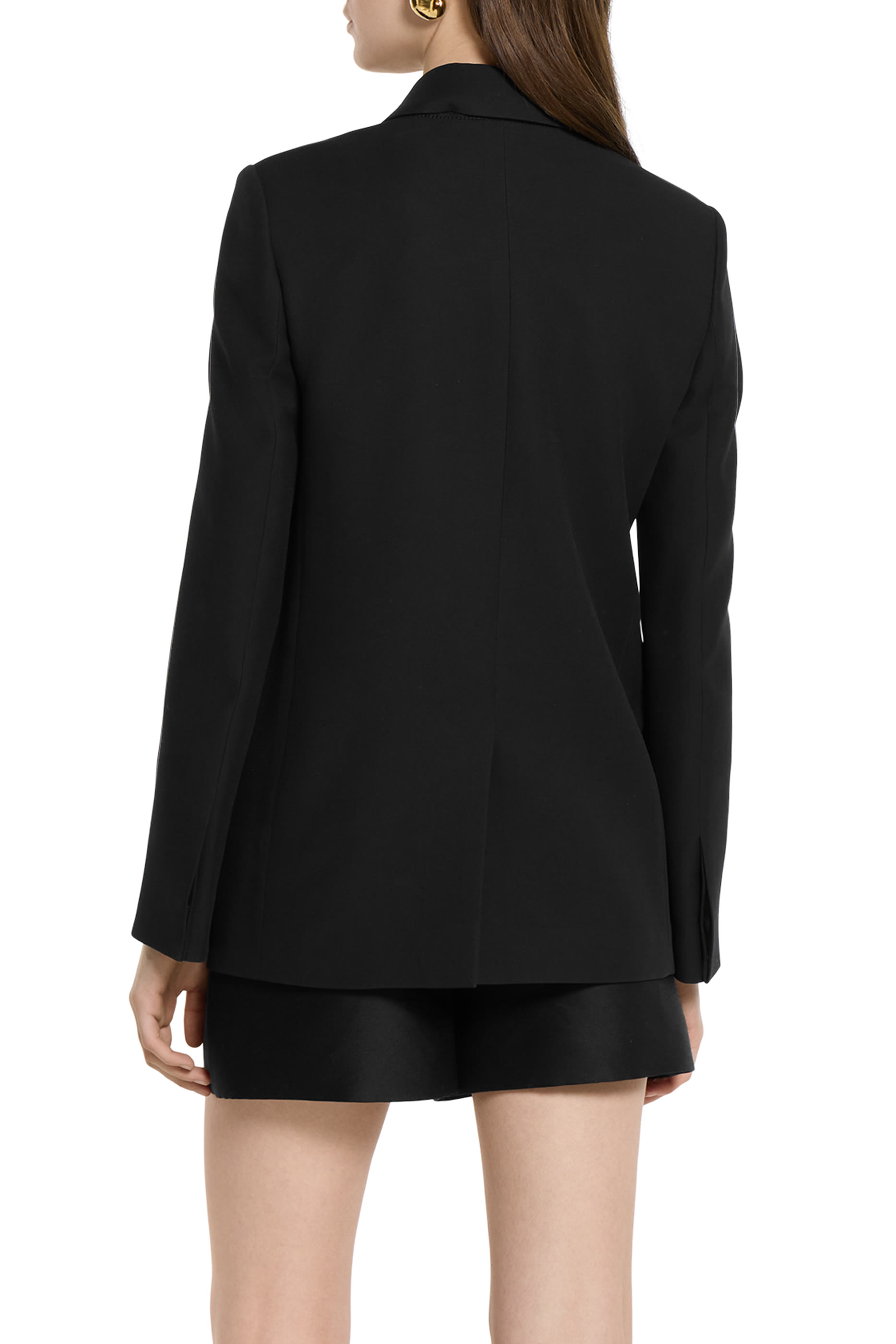 Tiger Head-Detail Crêpe Wool Silk Jacket