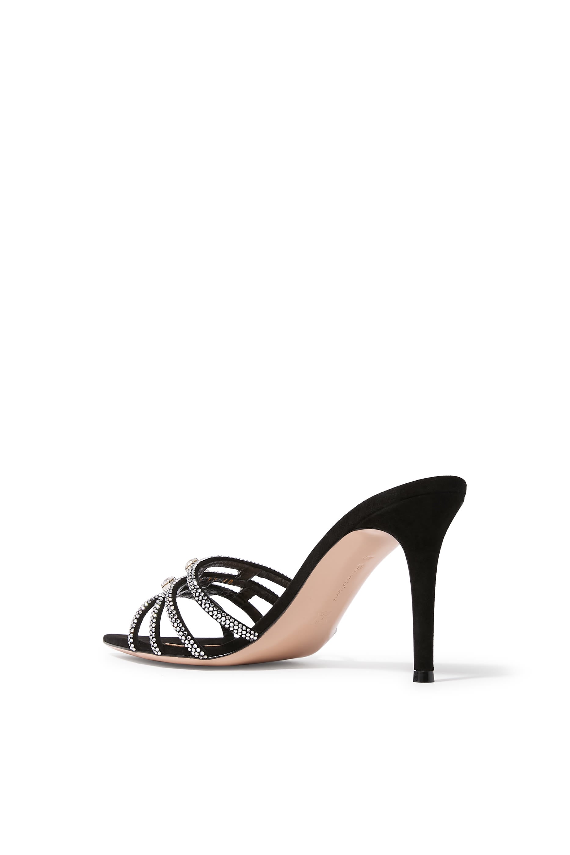 Crystal-Embellished Suede 85 Sandals