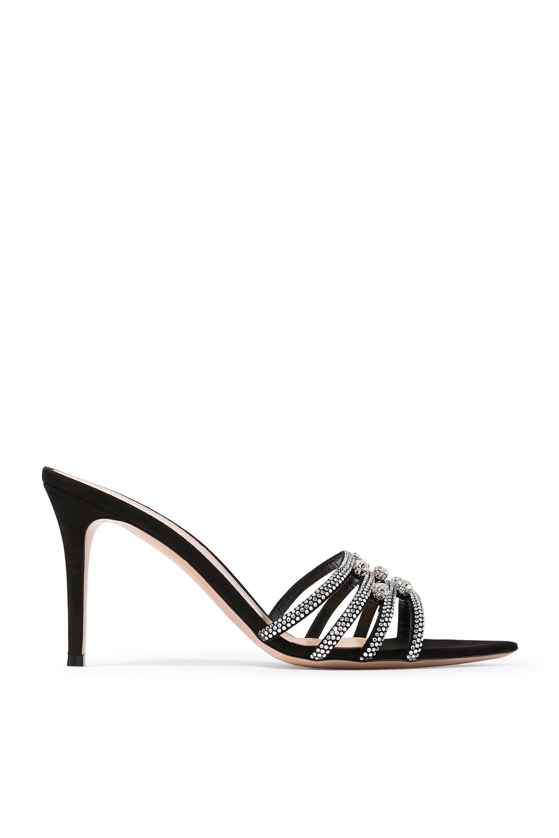 Crystal-Embellished Suede 85 Sandals