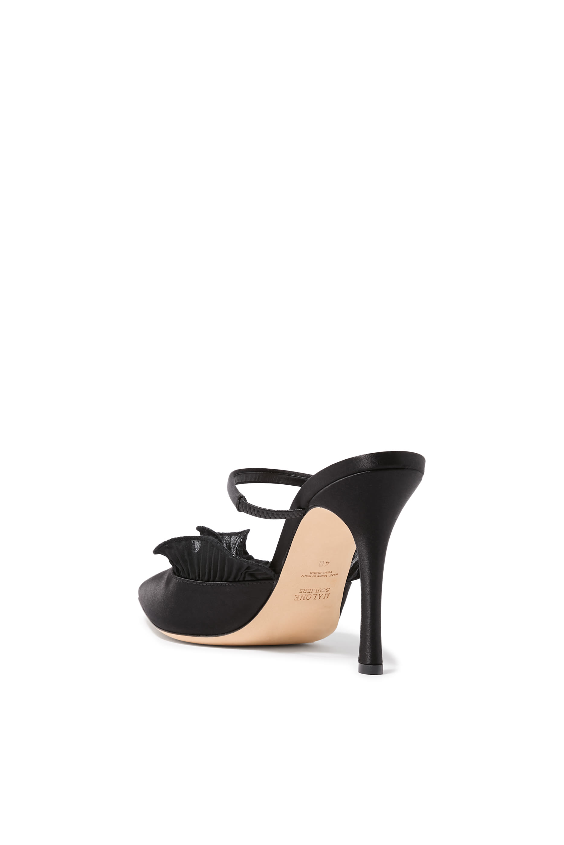 Cecile Satin Heeled Mules