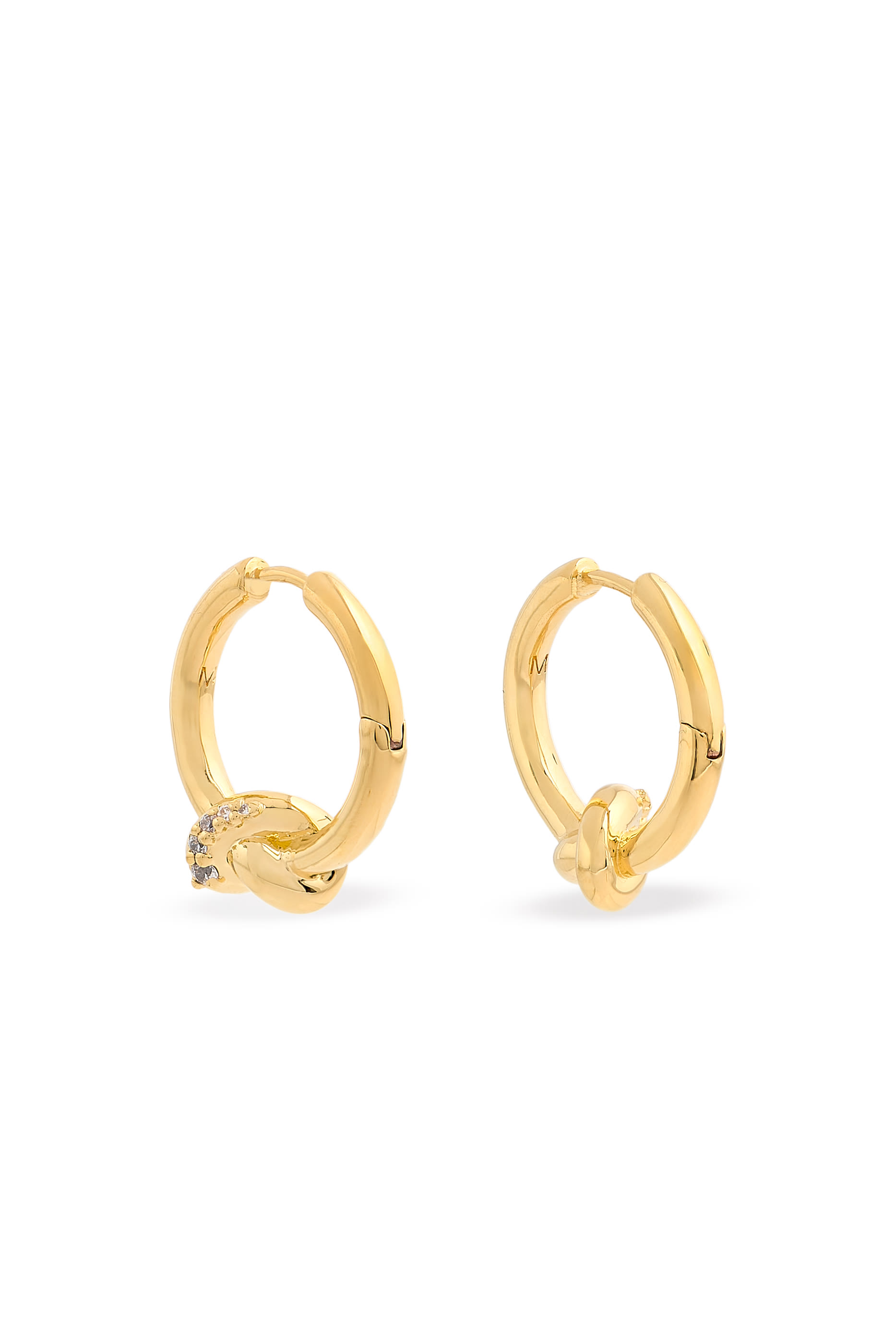 Lucy Williams Pavé Knot Small Hoop Earrings