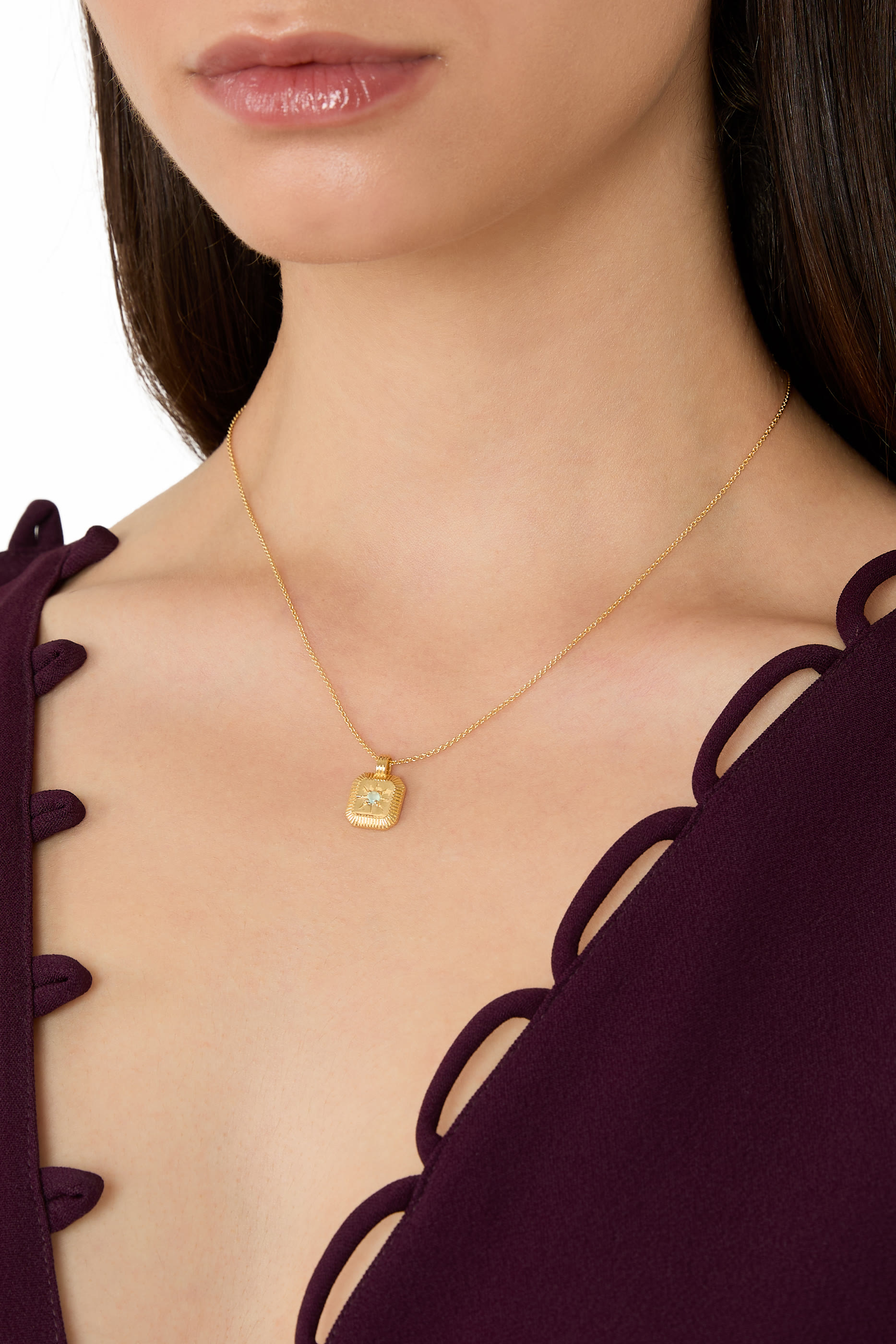 March Birthstone Pendant Necklace