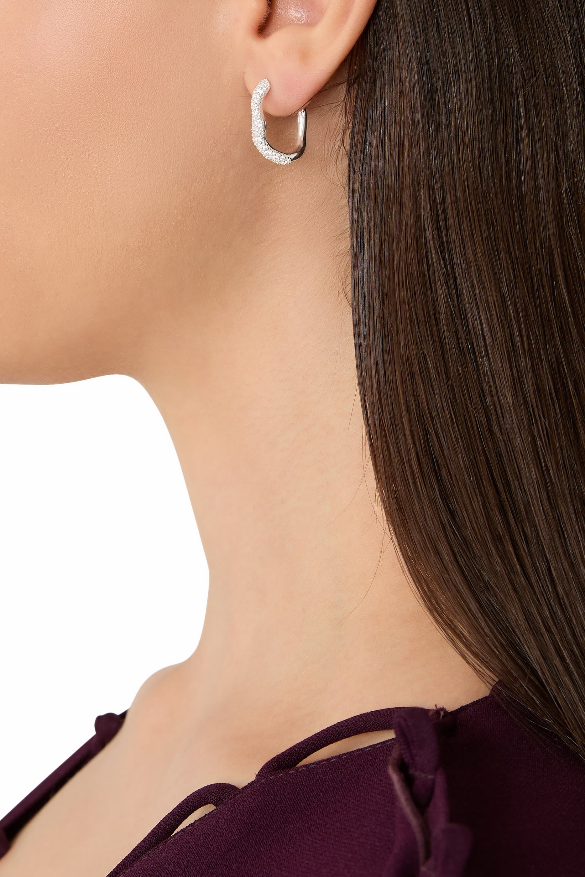 Molten Snow Small Hoop Earrings