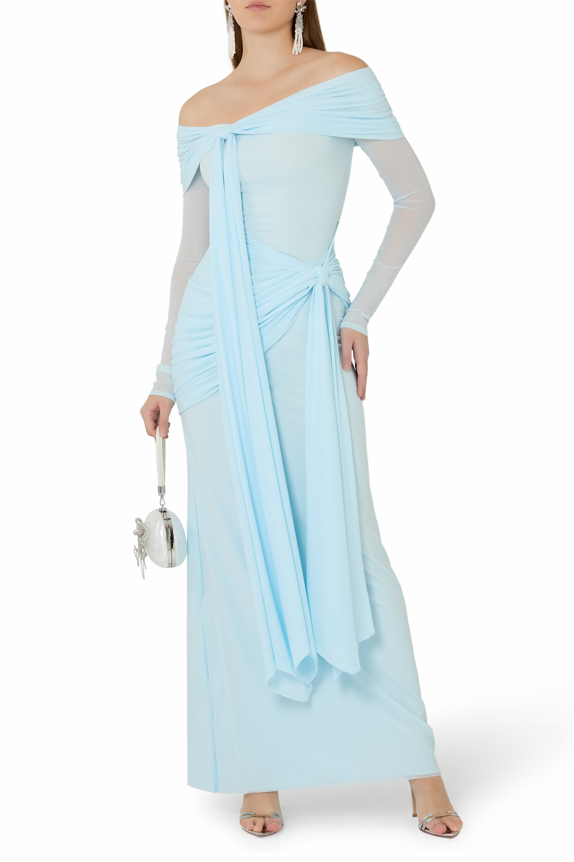  Heloise Off-Shoulder Draped Dress 