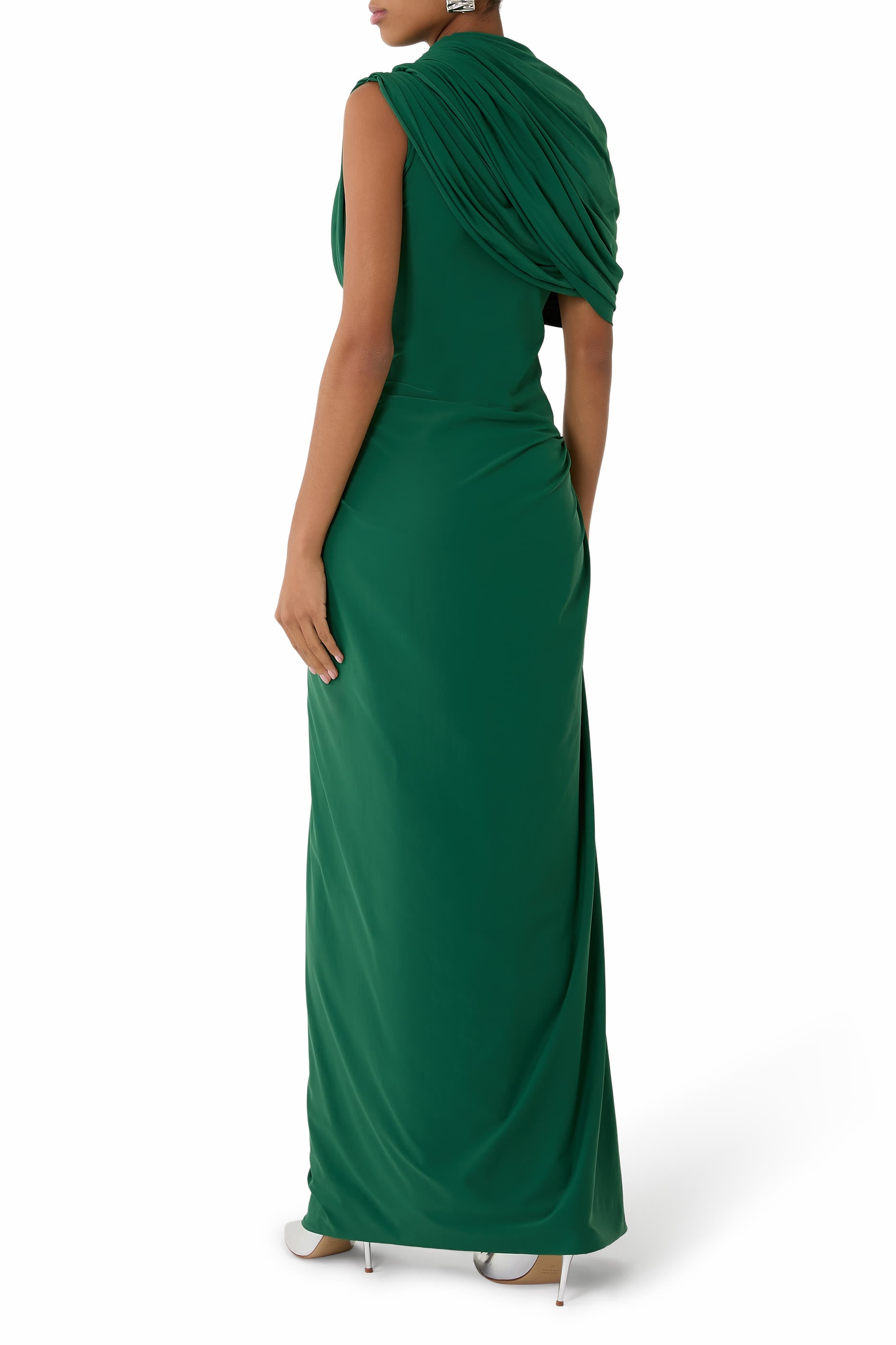 Bloom Asymmetric One-Shoulder Drape Gown