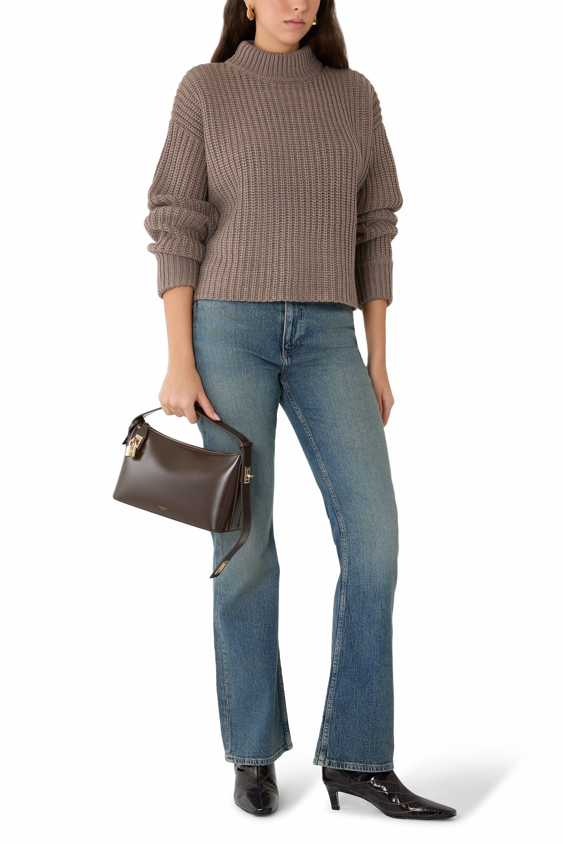 Chunky Knit Mock Neck Sweater