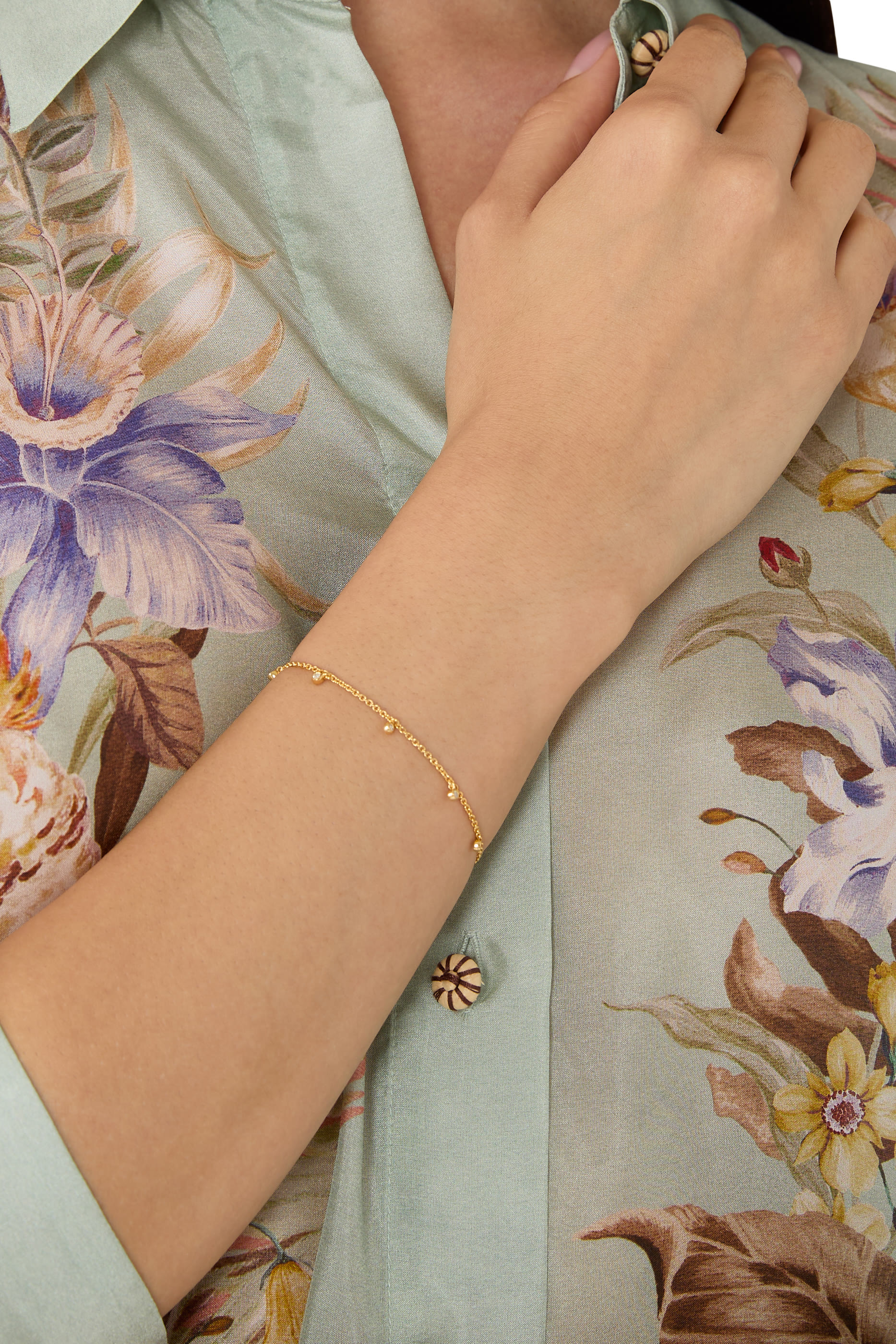  Interstellar Drop Bracelet, 18k Gold Plated Vermeil on Sterling Silver & Cubic Zirconia