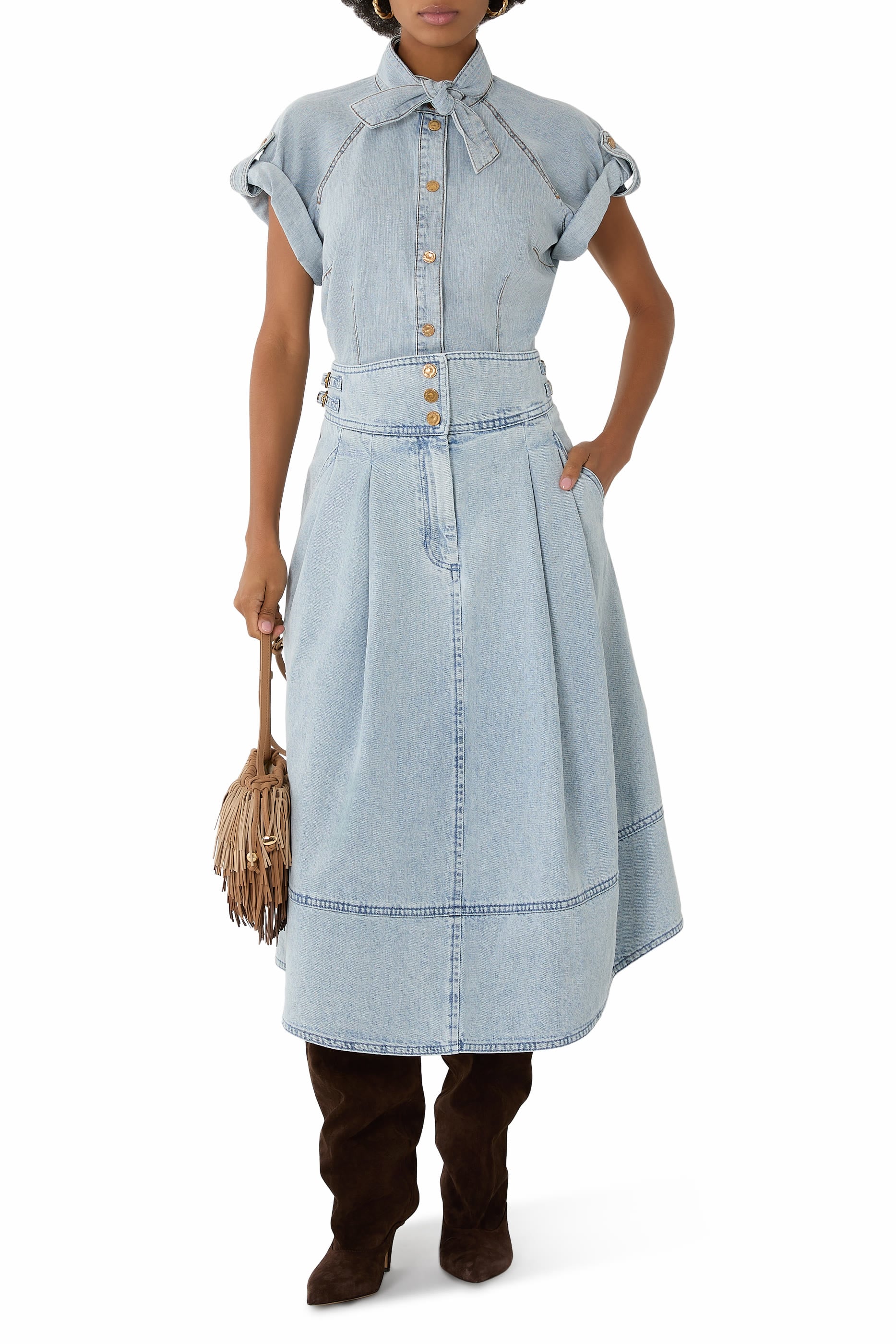 Denim Midi Skirt