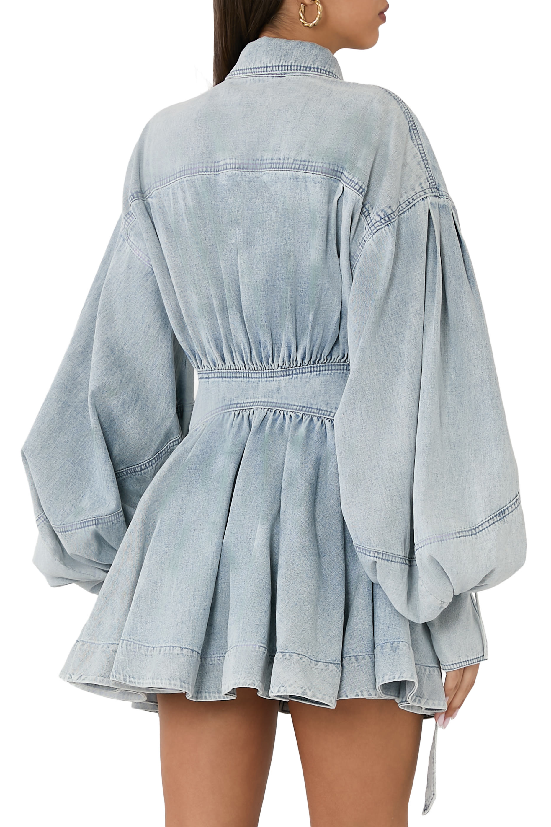 Rebellion Denim Wrap Mini Dress 