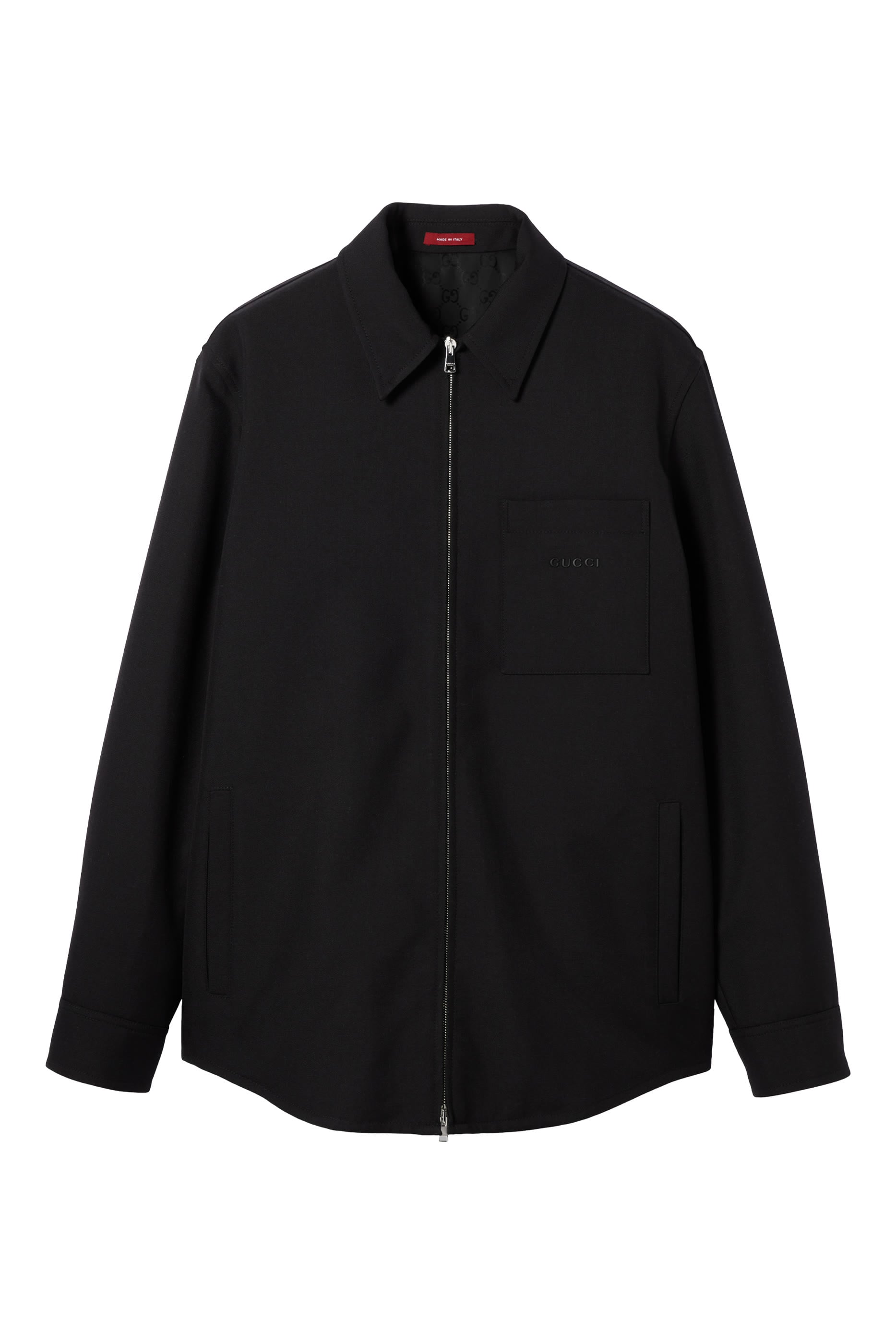 Wool Twill Zip Overshirt