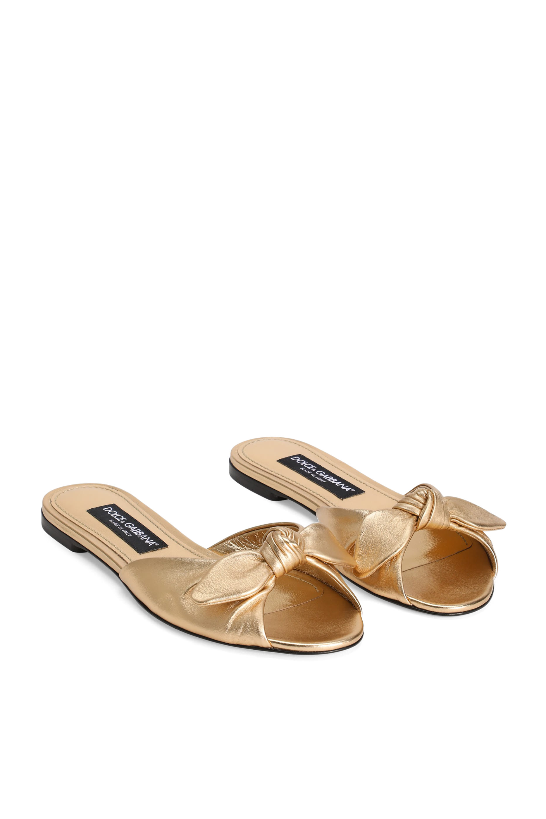 Bow-Detail Leather Sandals