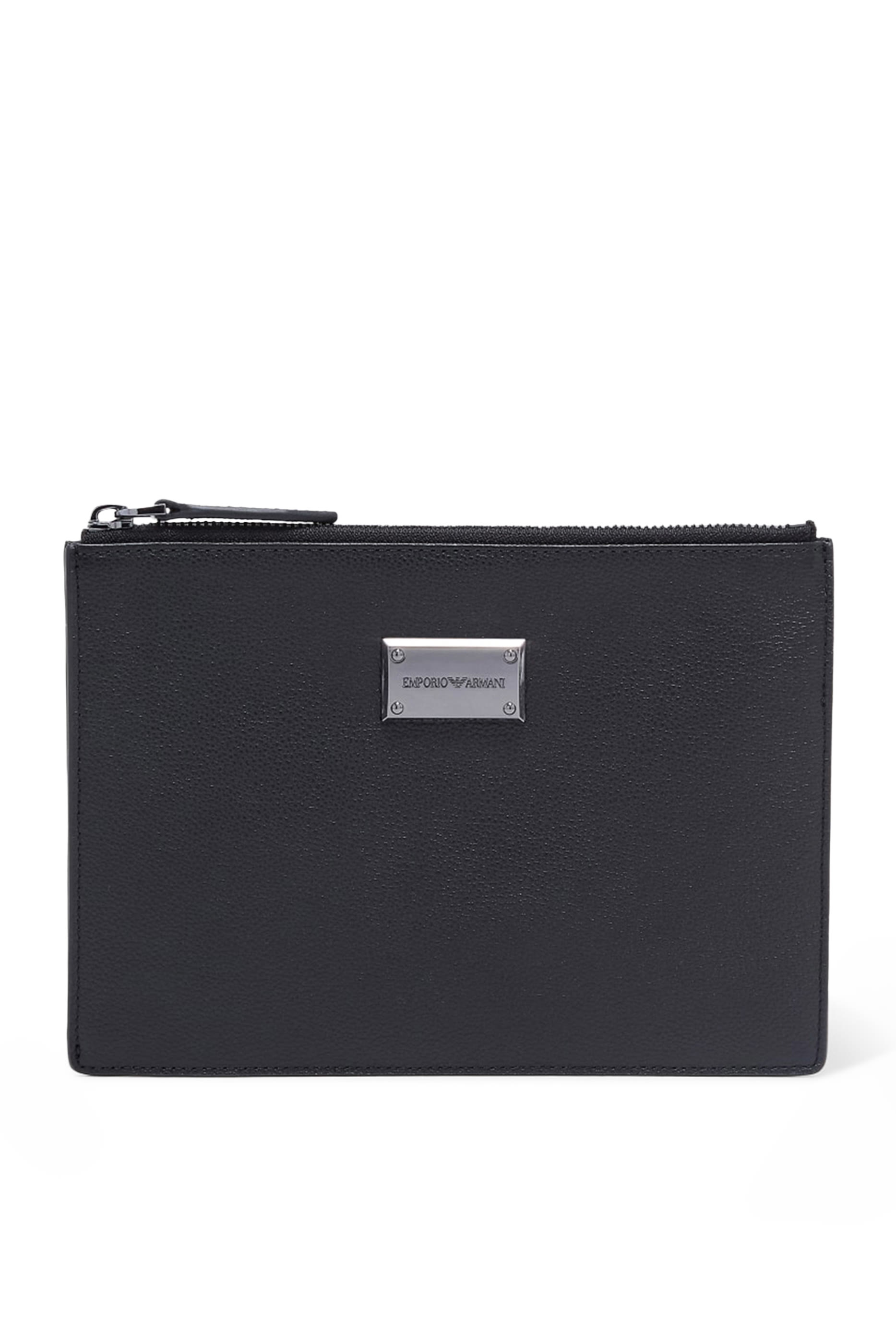 Logo Tumbled-Leather Pouch
