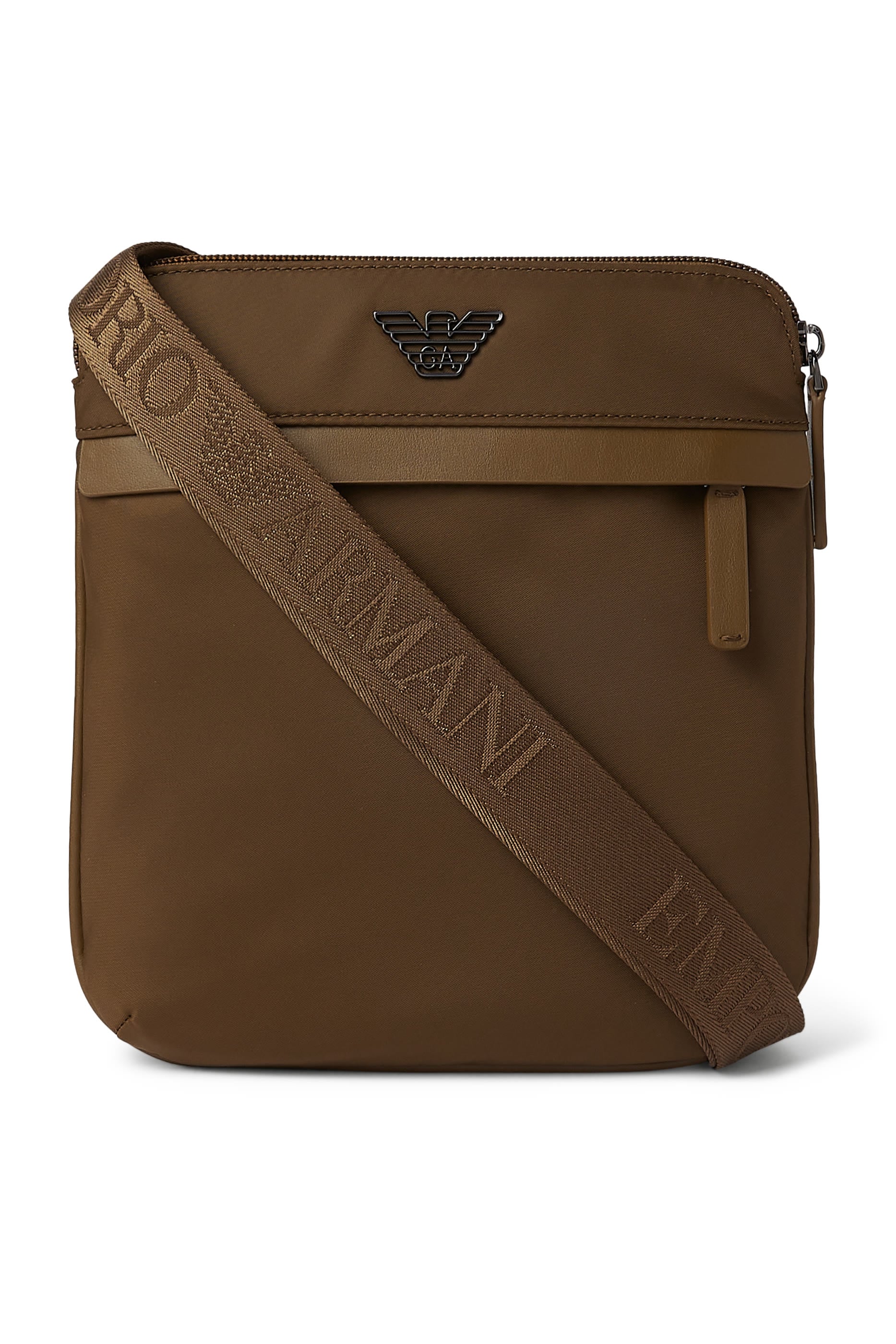 Flat Armani Sustainability Values Crossbody Bag