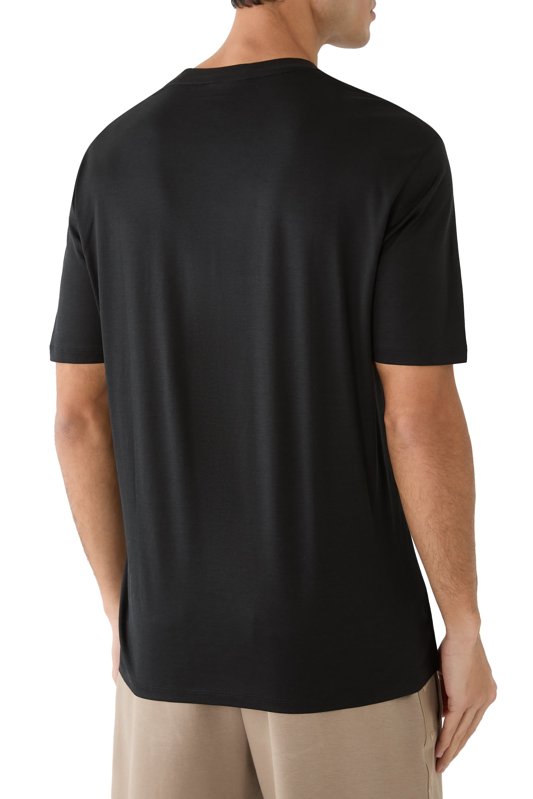 Embossed Eagle Embroidery Lyocell-Blend Jersey T-Shirt