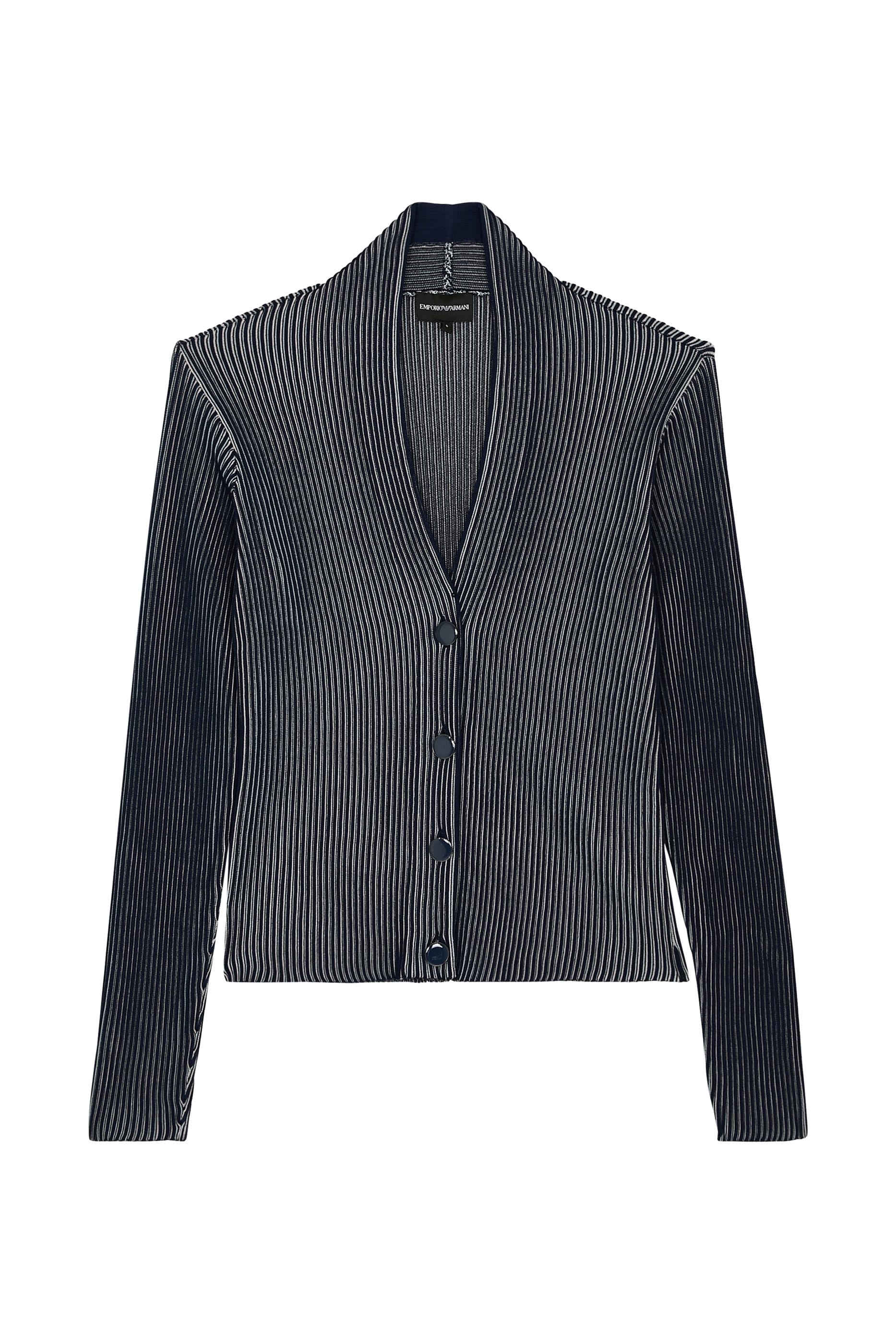 Interrib-Effect Knit Cardigan