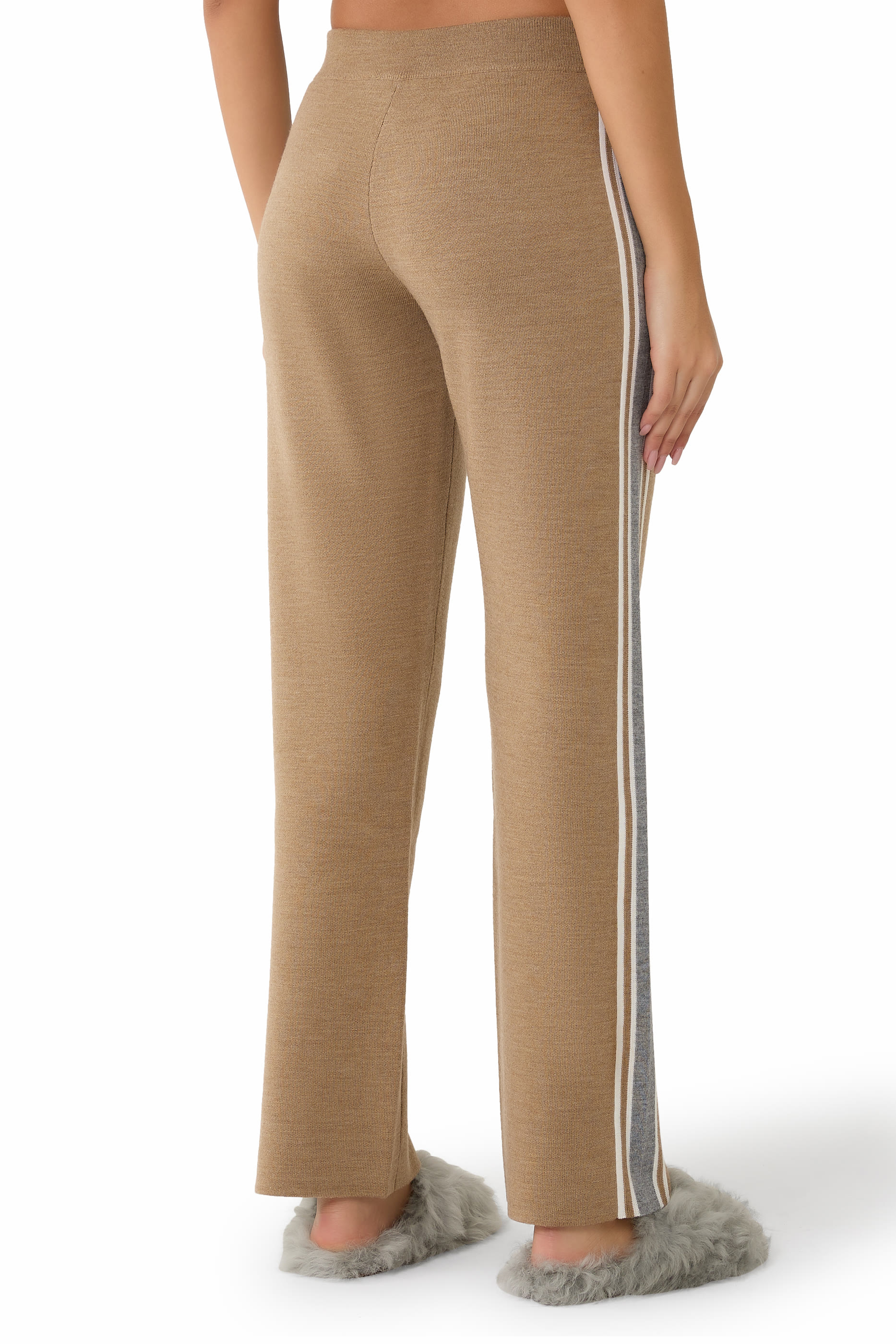Benada Striped Wool-Blend Straight Pants
