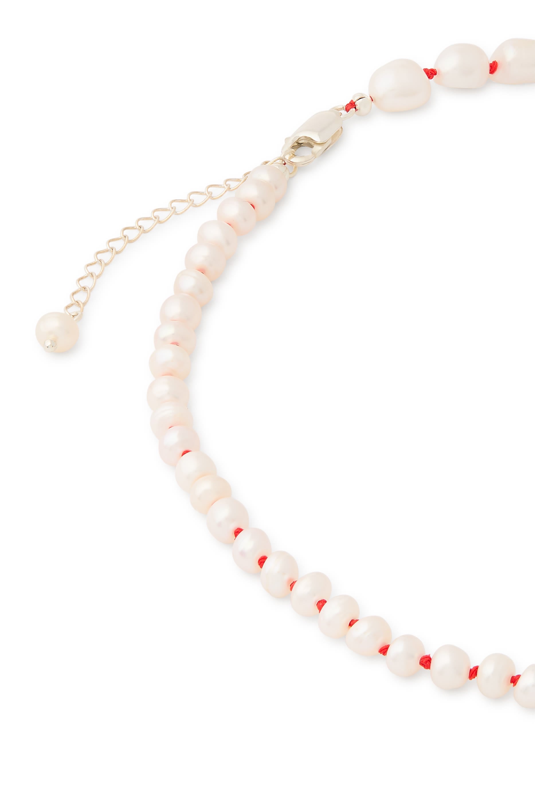 The Mira Necklace with Red Cord, Freshwater Pearls