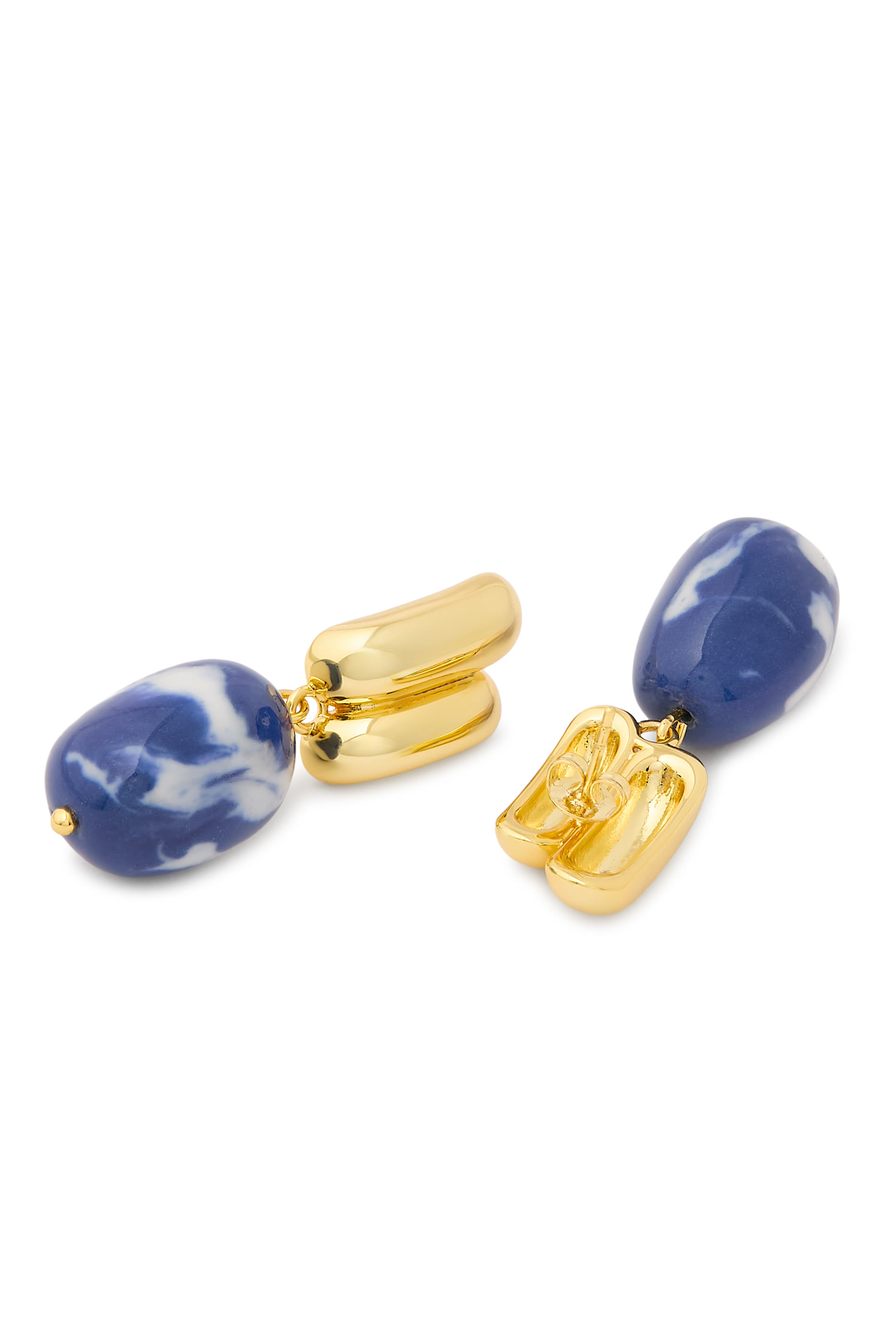 The Iris Earrings, 18k Silver & Ceramic Beads