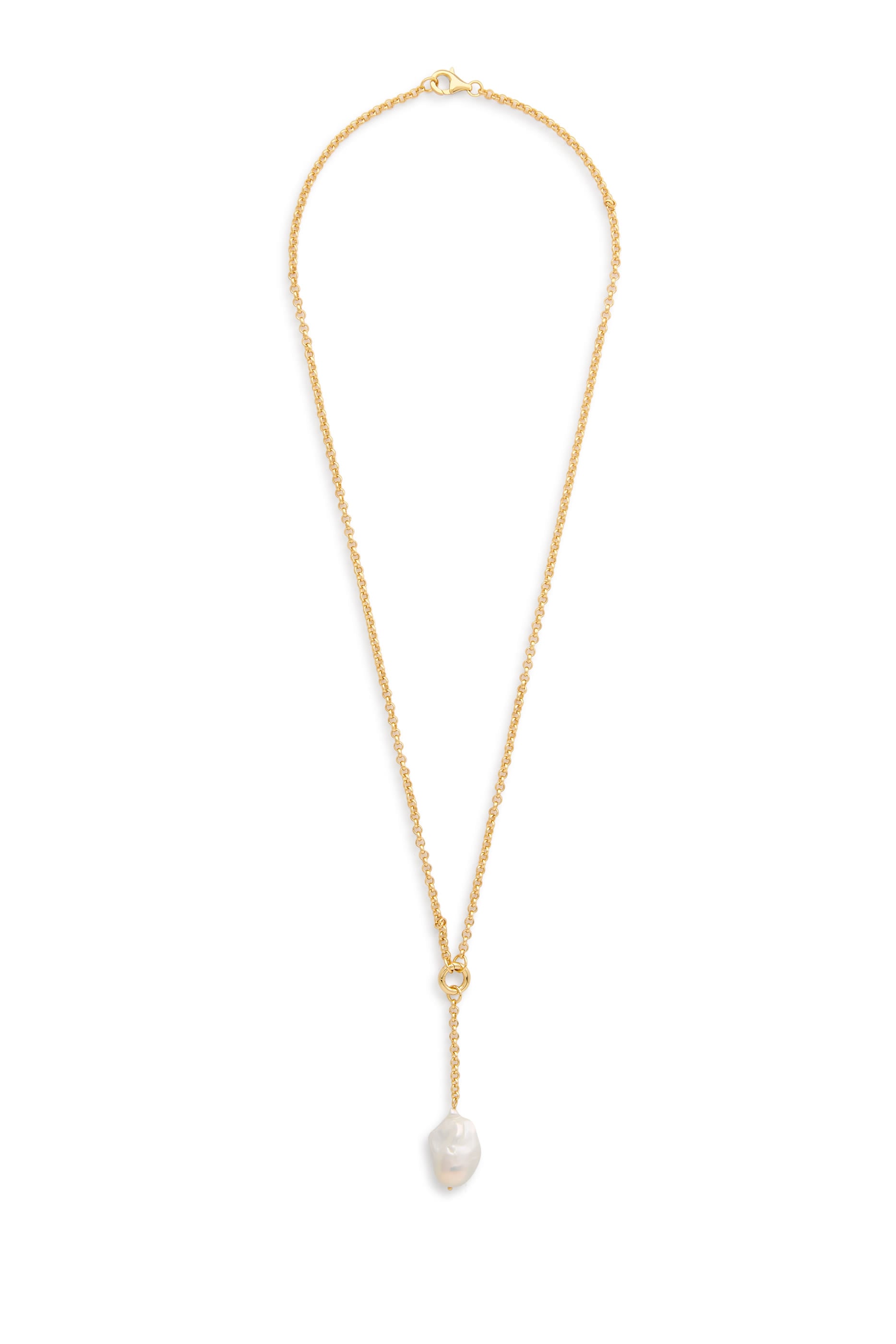 Jane Necklace, Gold-plated Silver & Baroque Pearl