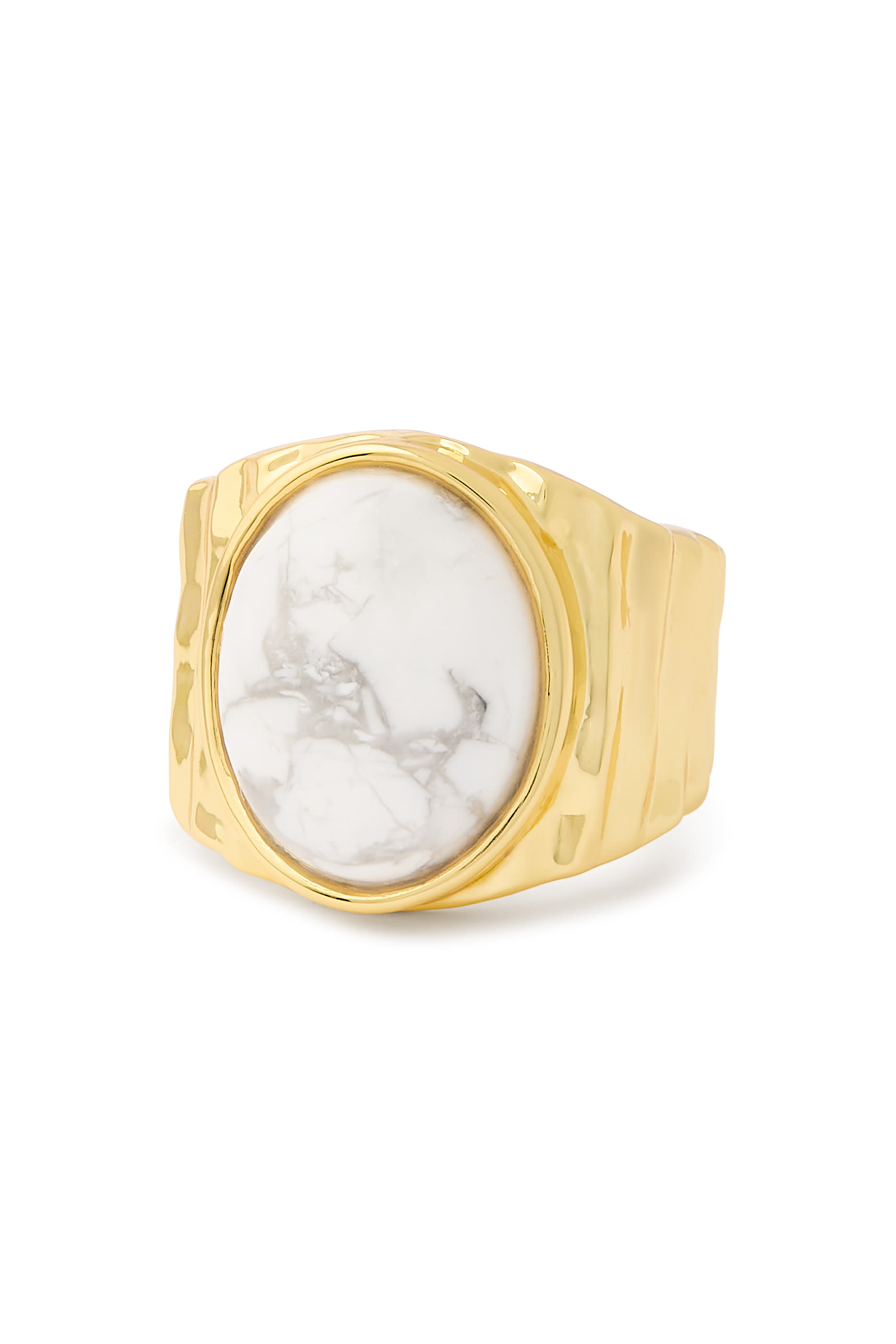 Rima Ring, Gold Plated Silver Sterling & Agate