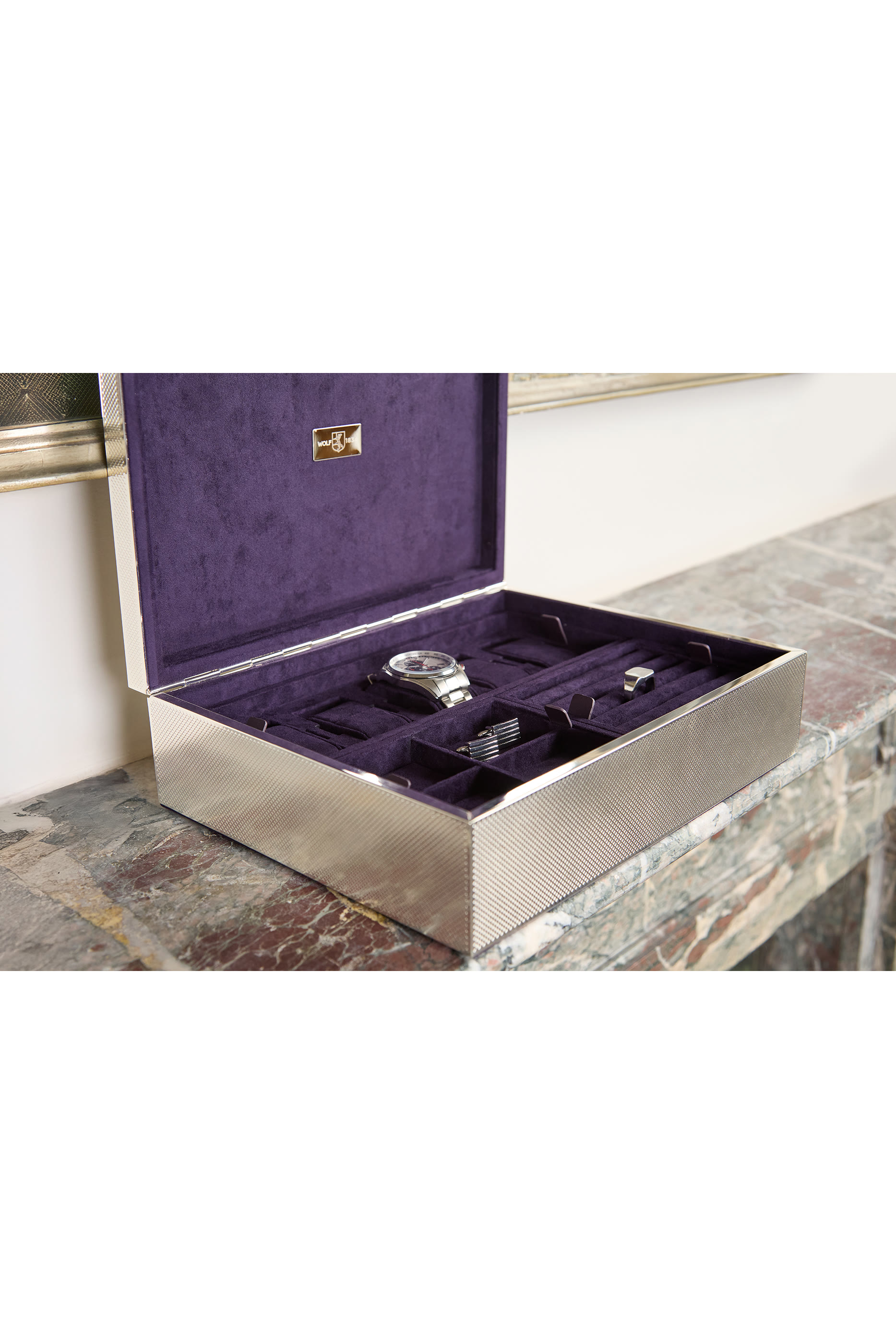 Silver Large Watch Jewelry Legacy Box 