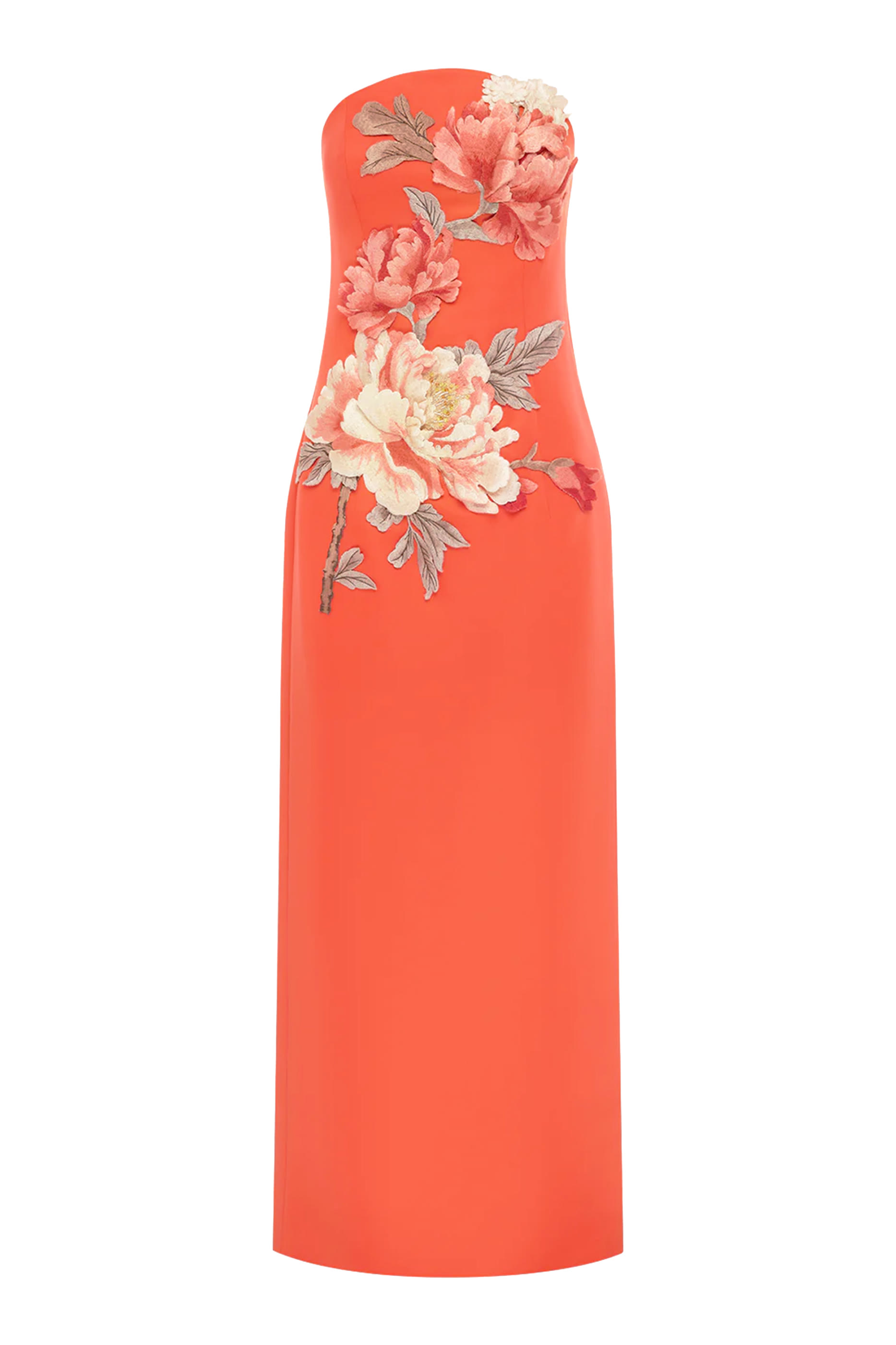 Ava Appliqué Floral Bustier Maxi Dress