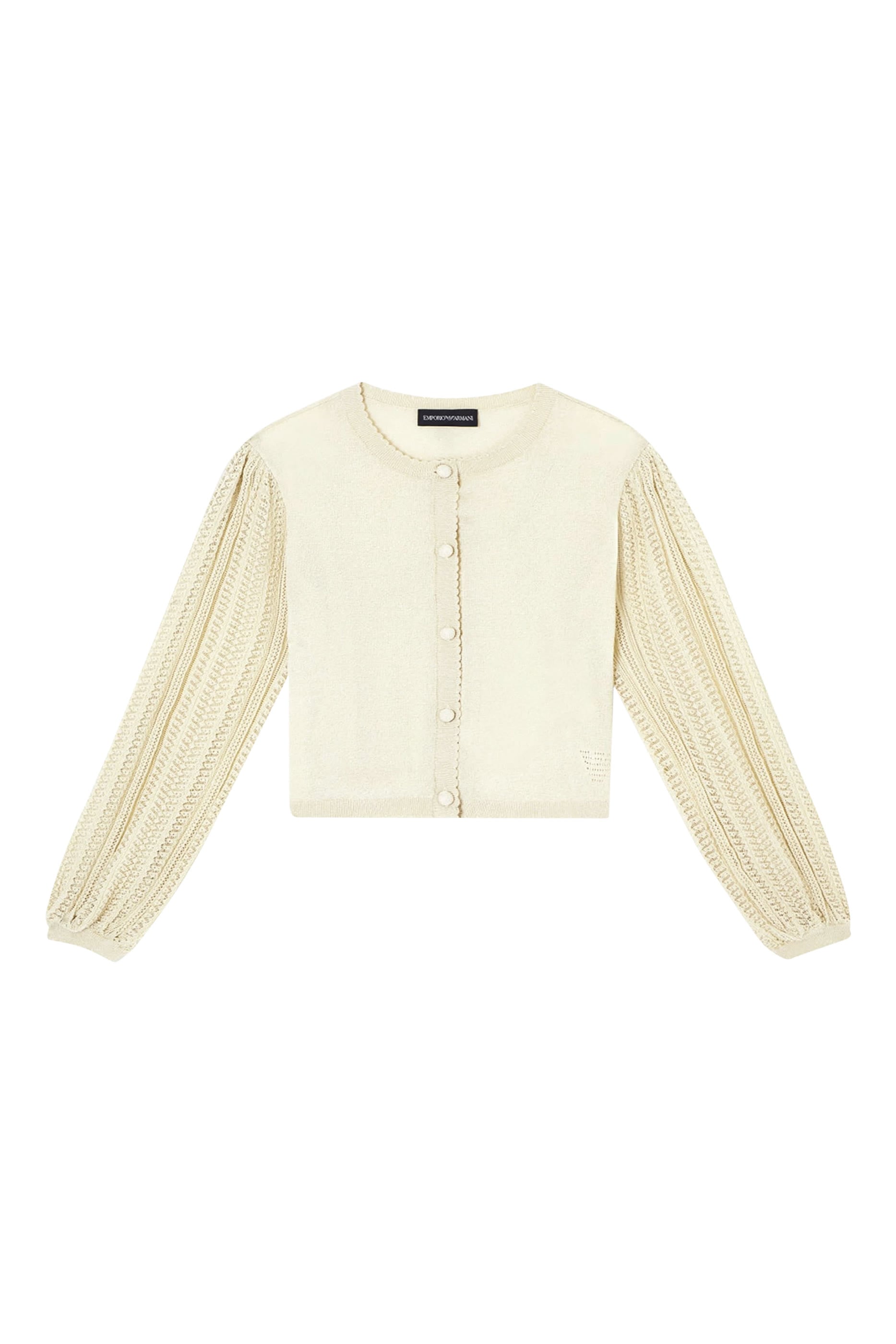 Kids Metallic Thread Detail Knit Cardigan 