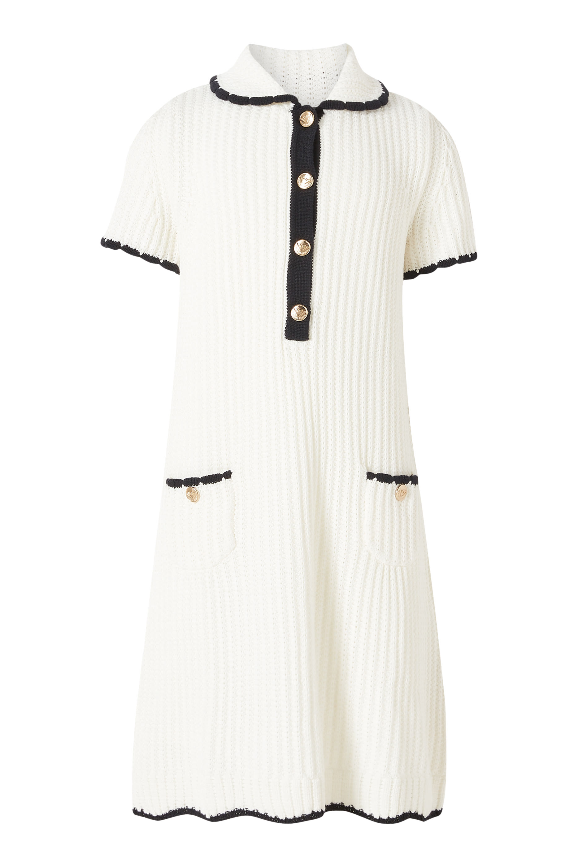 Kids Half Button Front Detail Dress