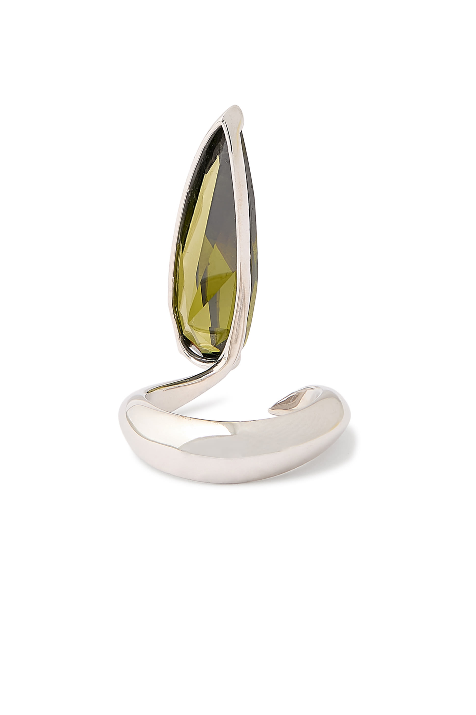 Crystal Sharp Alien Ring, 925 Sterling Silver & Crystal