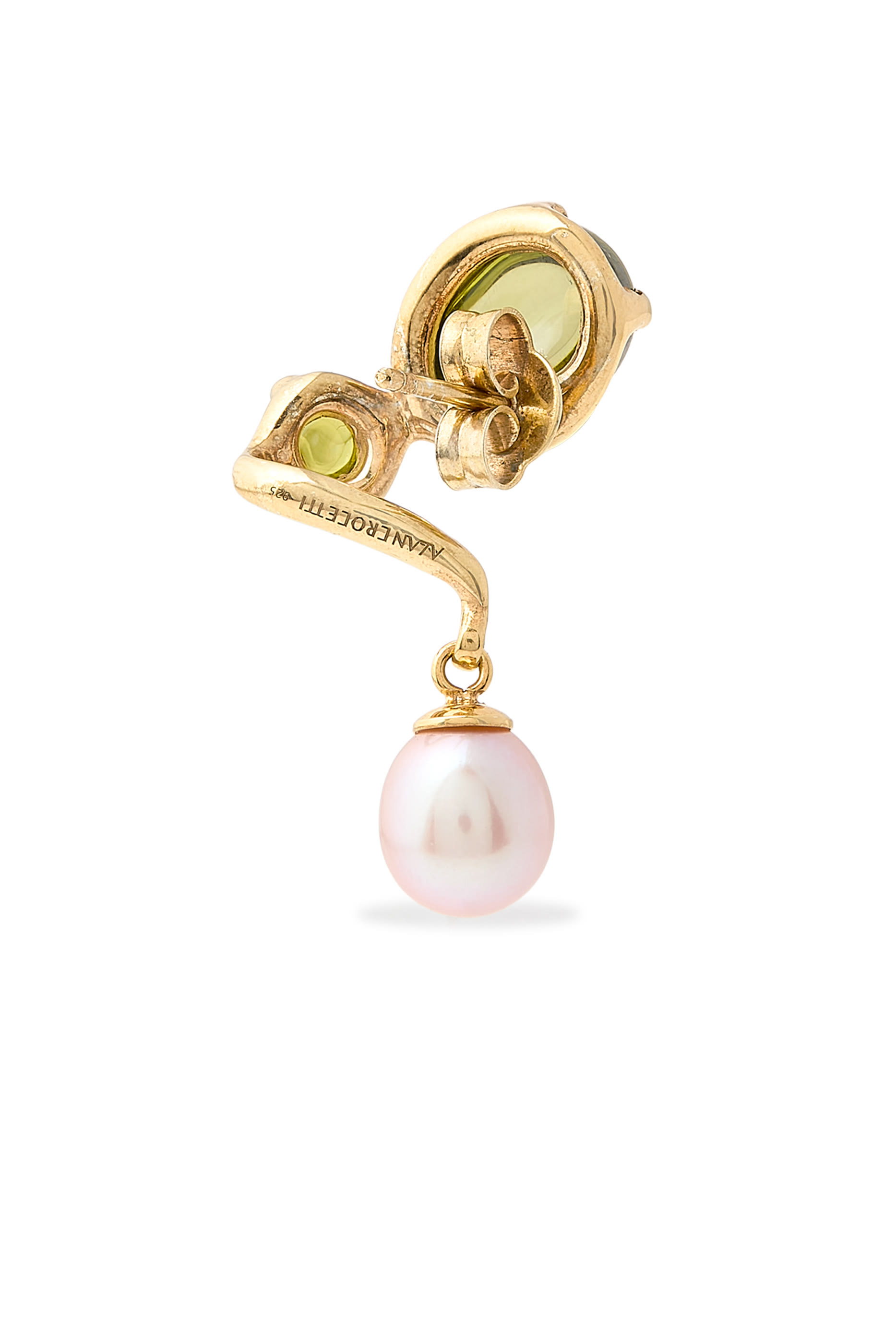  Climax Earset, 925 Sterling Silver with Crystals & Pearl