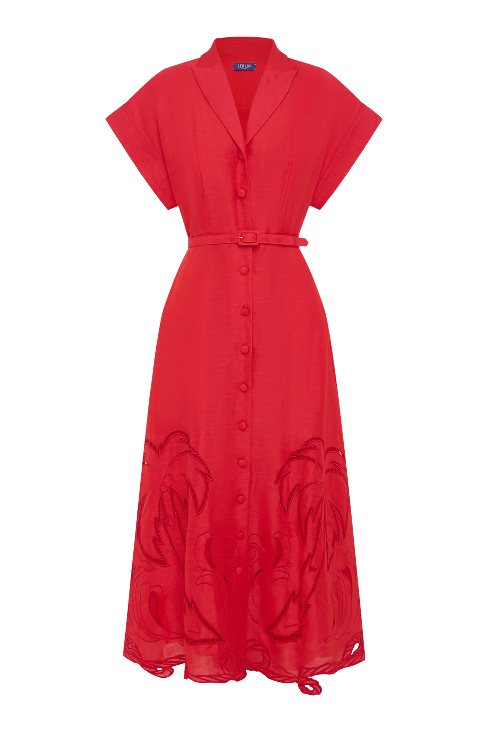 Aubrey Palm Shirt Midi Dress