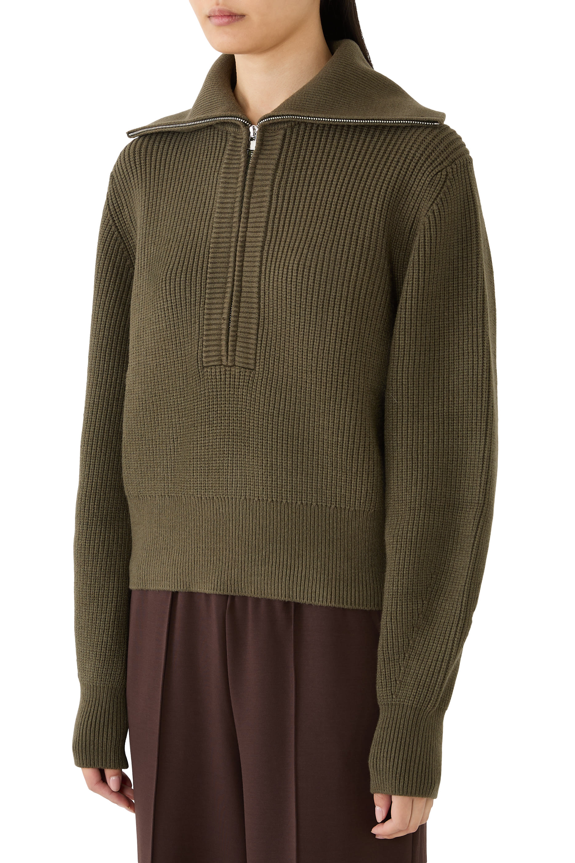  Maura Half-Zip Rib Knit 
