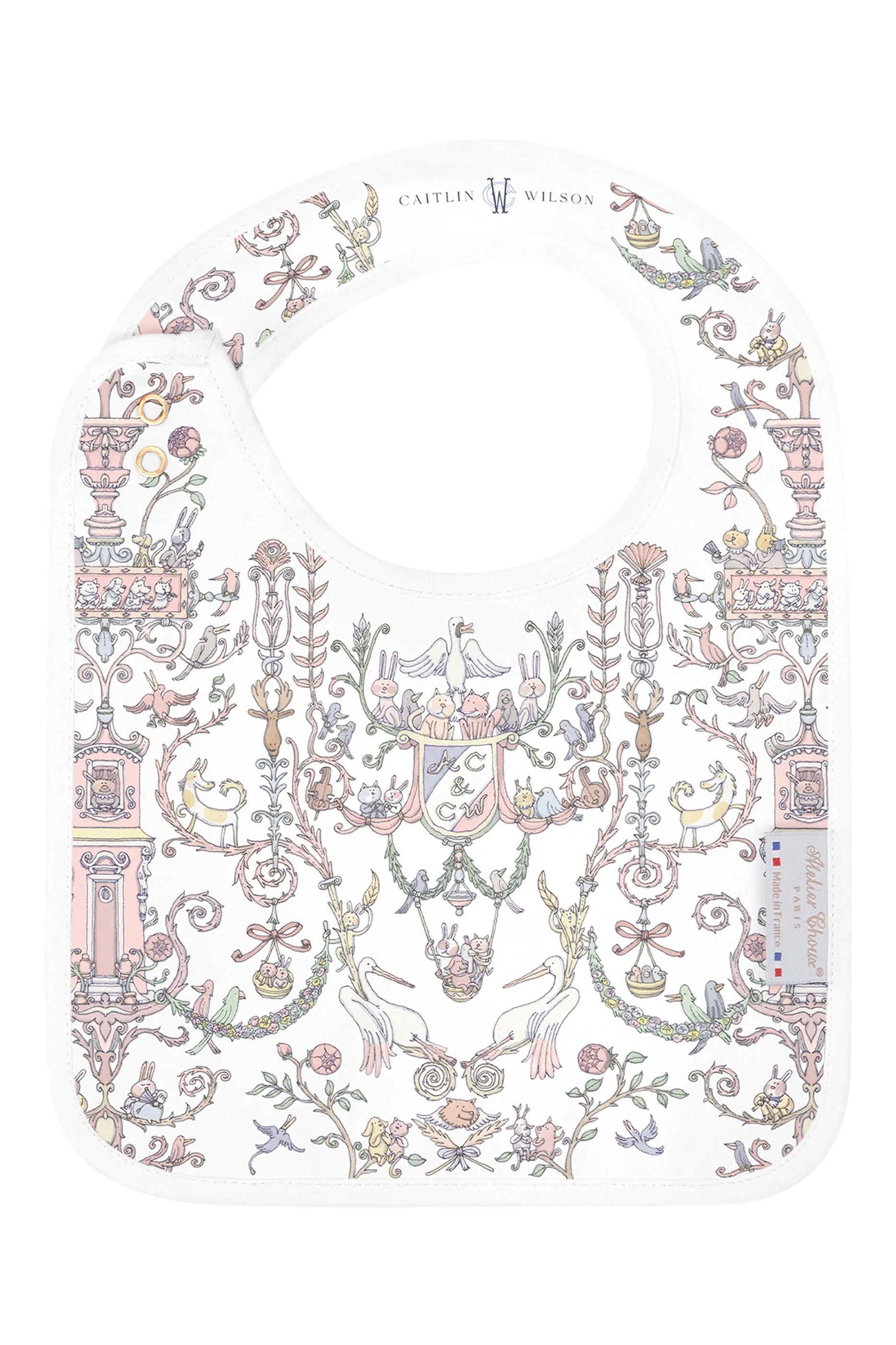 Kids Satin Bib - Toile de Jouy Pink – Atelier Choux & Caitlin Wilson