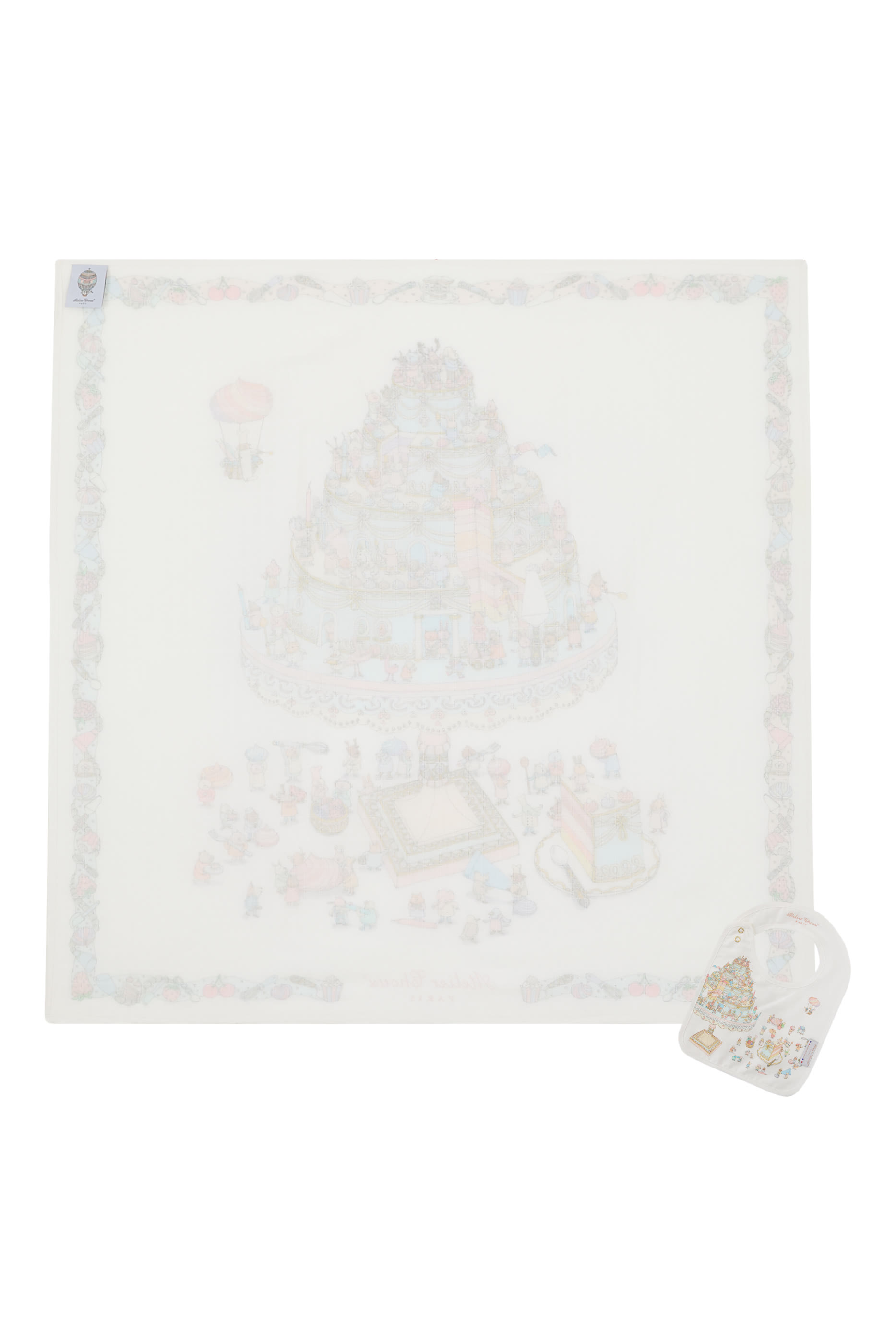 Kids Carré & Satin Bib Set - Le Gâteau 