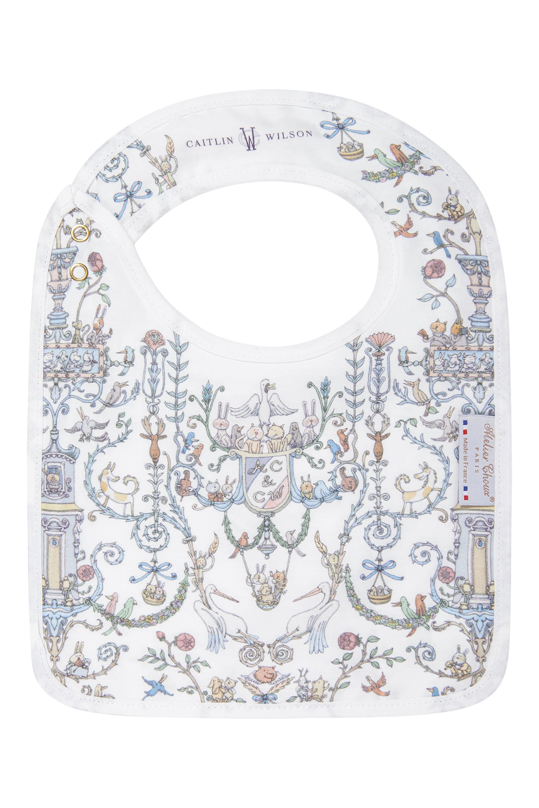 Kids Satin Bib - Toile de Jouy Blue – Atelier Choux & Caitlin Wilson