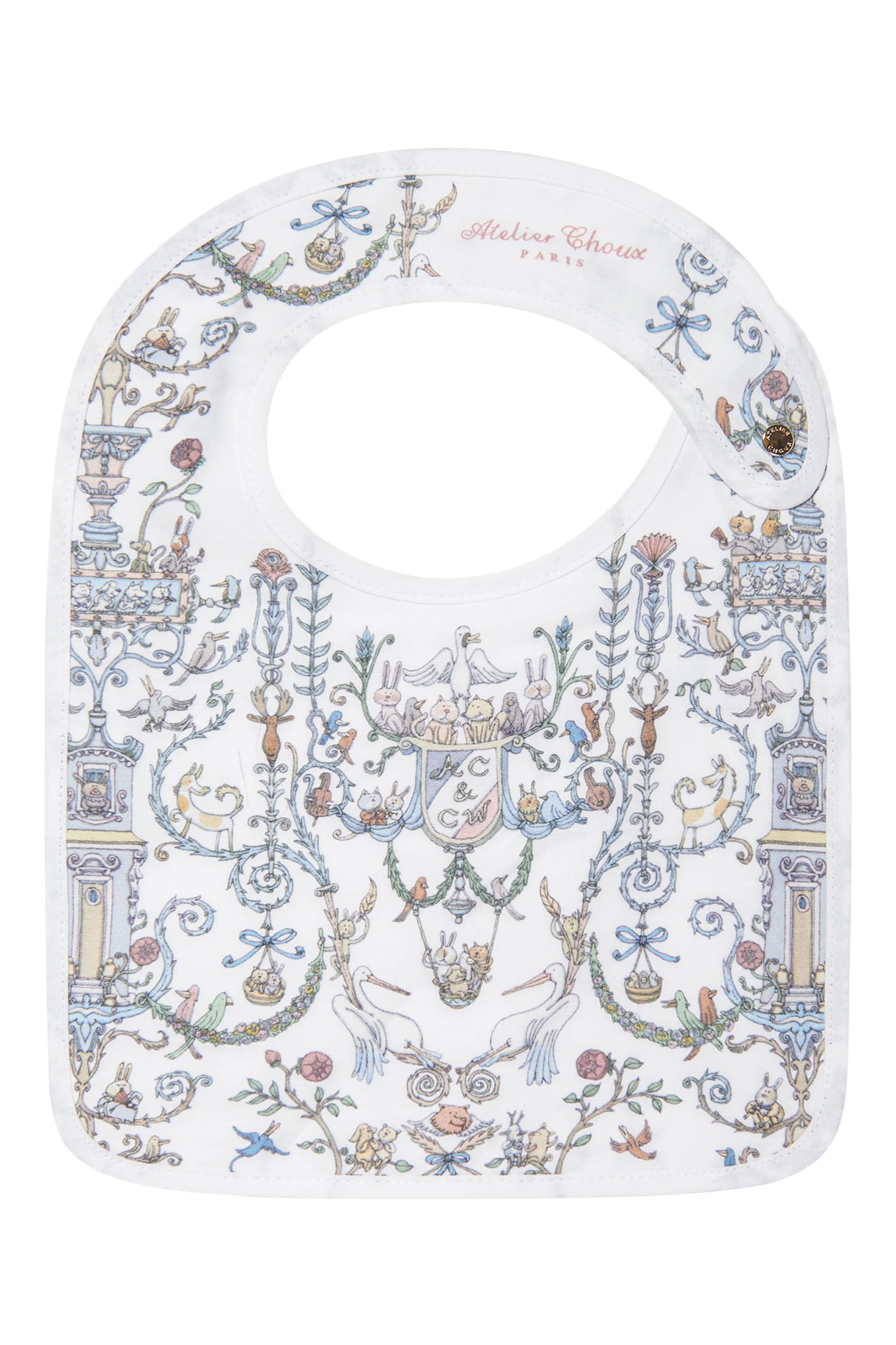 Kids Satin Bib - Toile de Jouy Blue – Atelier Choux & Caitlin Wilson