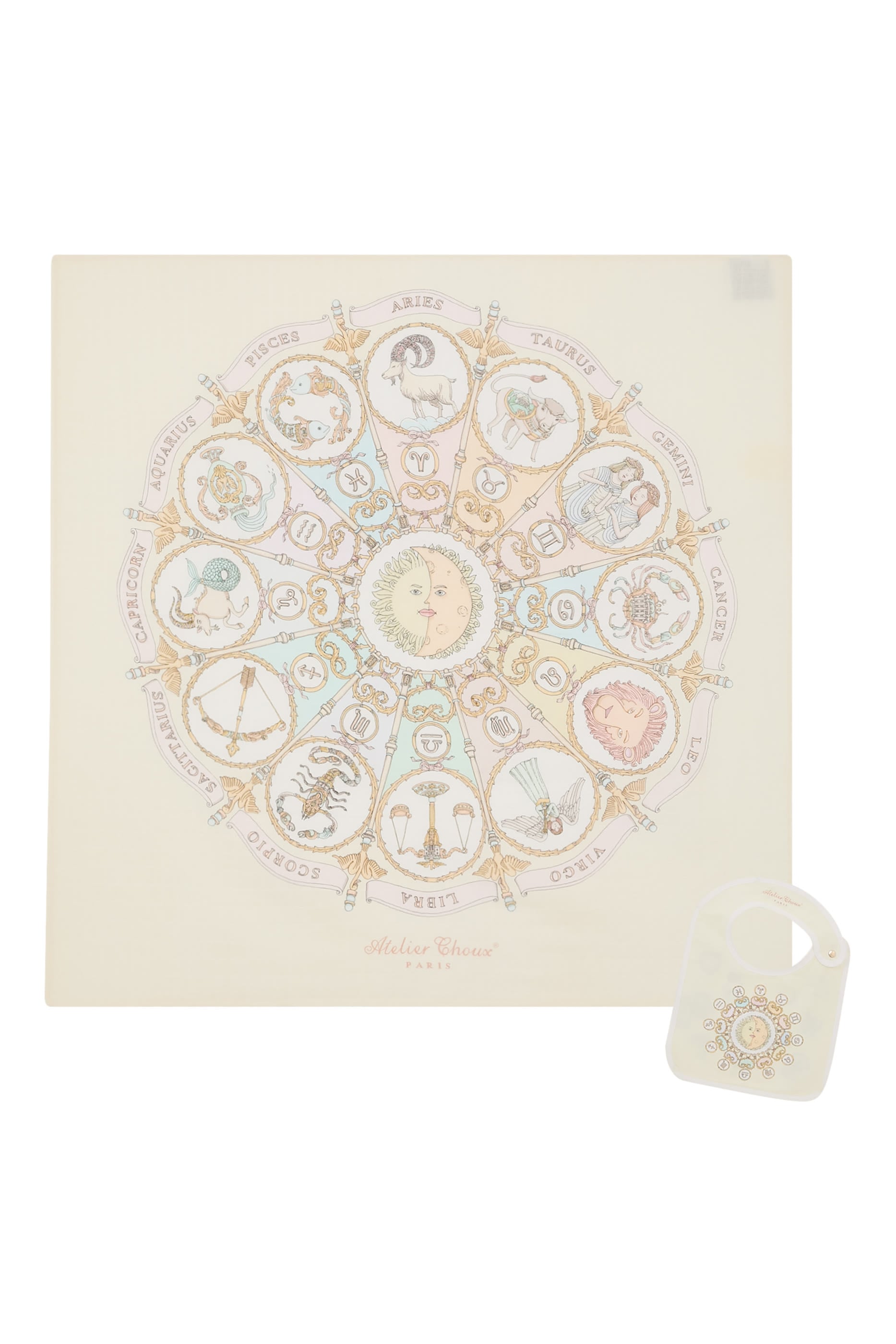 Kids Carré & Satin Bib Set - Zodiac Yellow