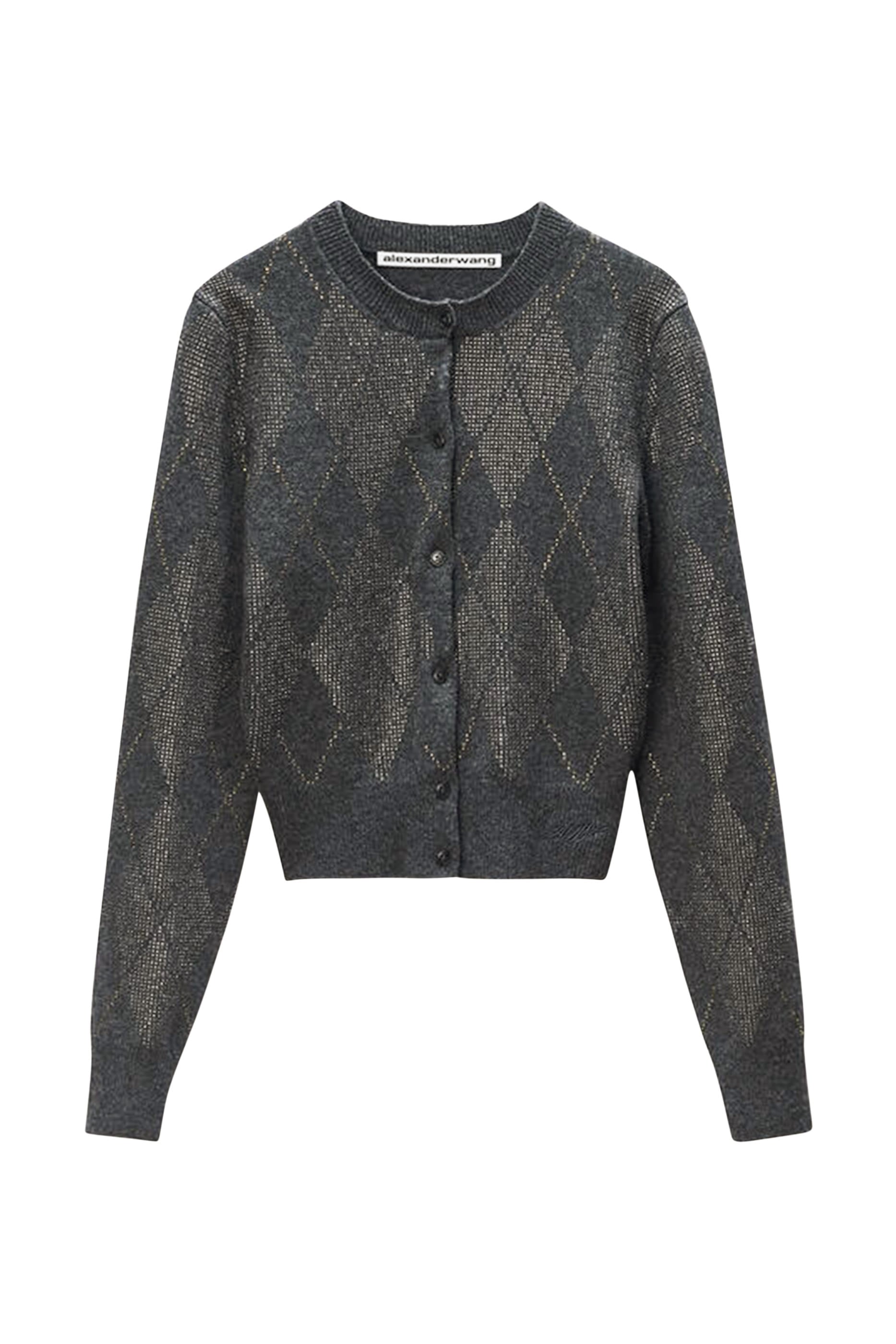  Crystal Hotfix Cropped Cardigan 