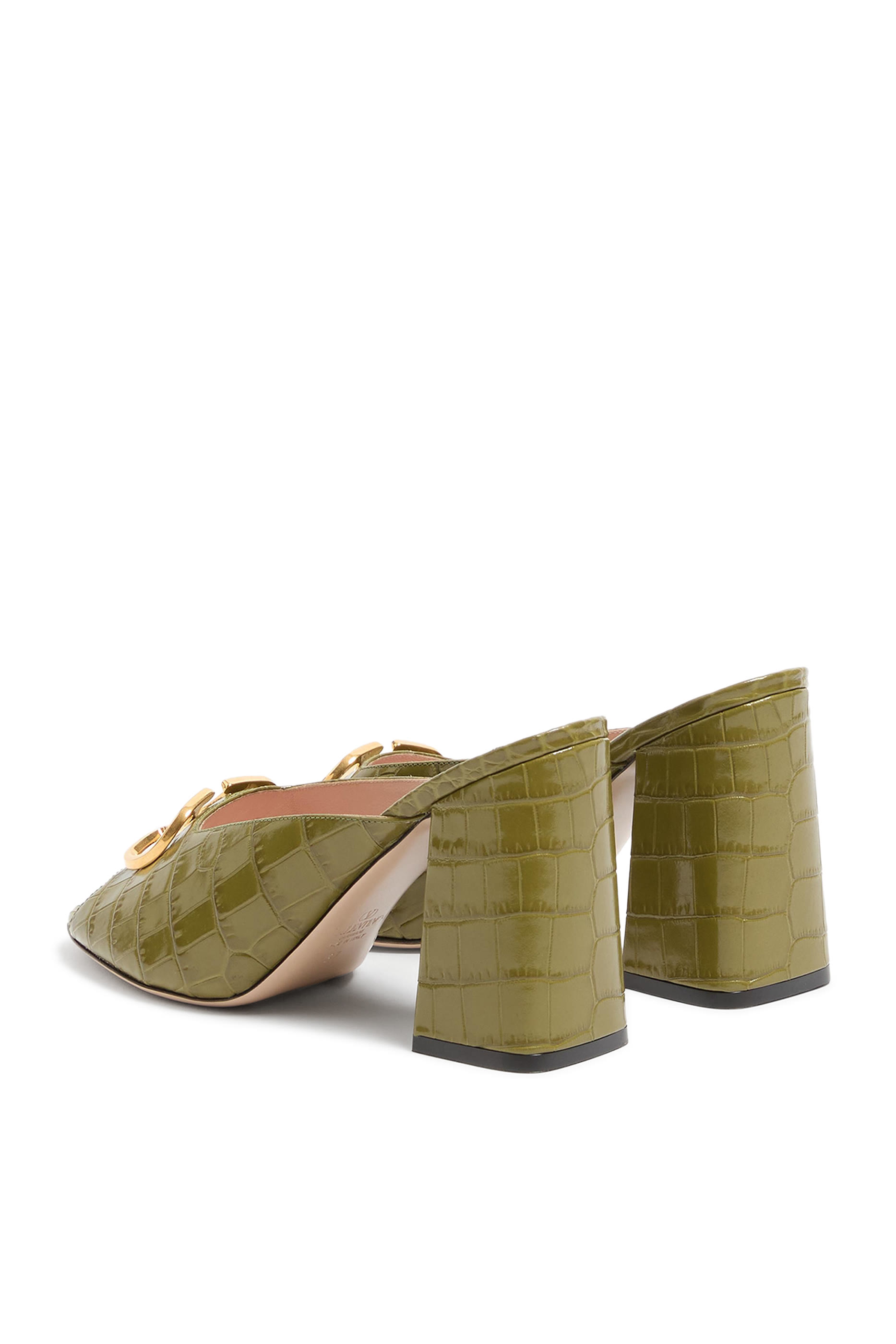 VLogo 95 Signature Slide Sandals in Printed Calfskin