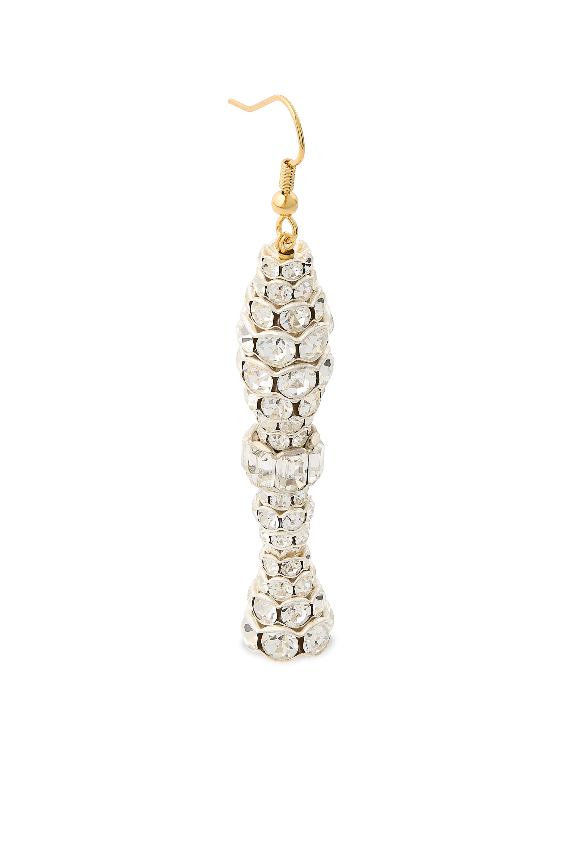 Dangle Earrings with Strass, 24K Yellow Gold & Strass
