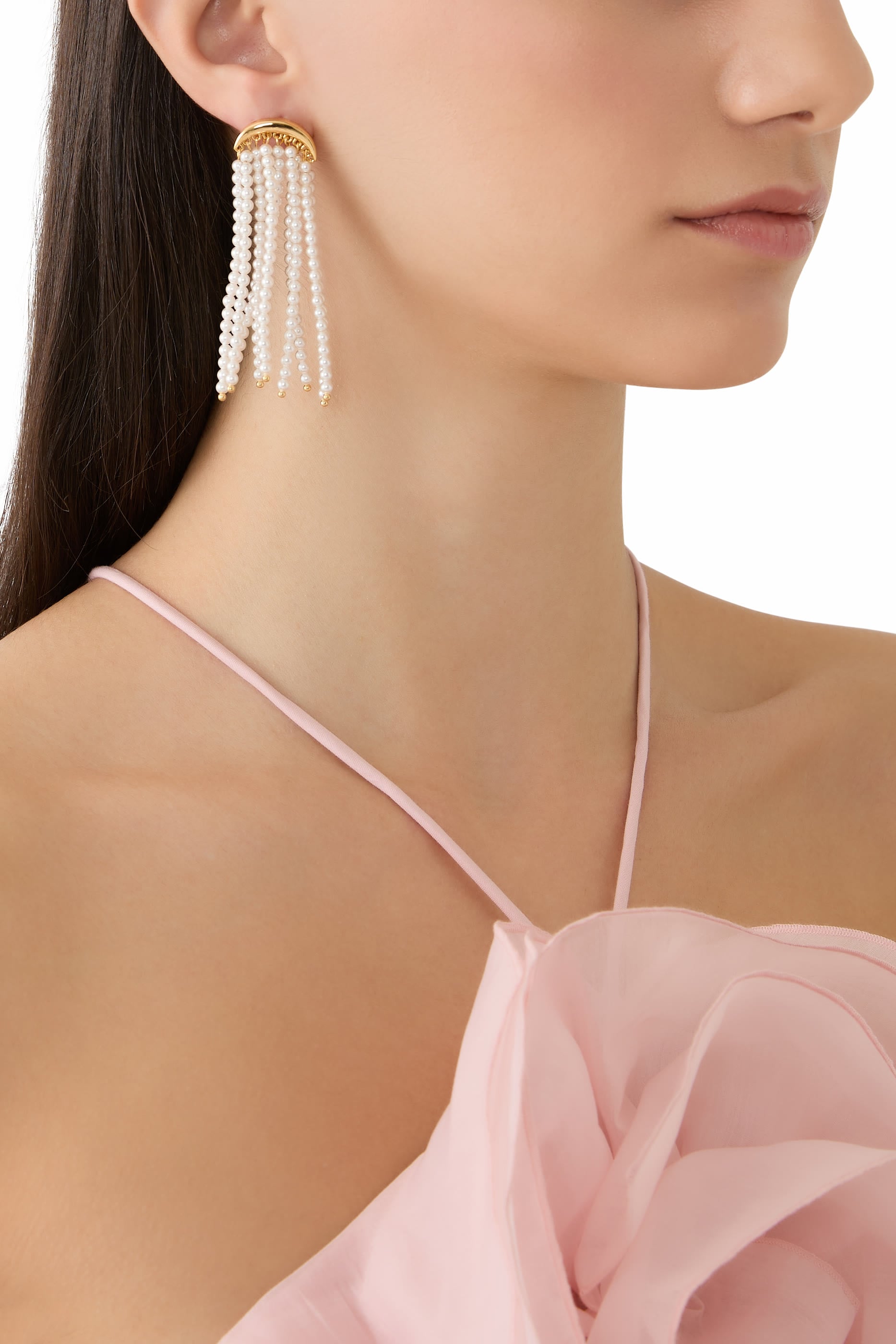 Pearl Earrings, 24K Gold-Plated Brass