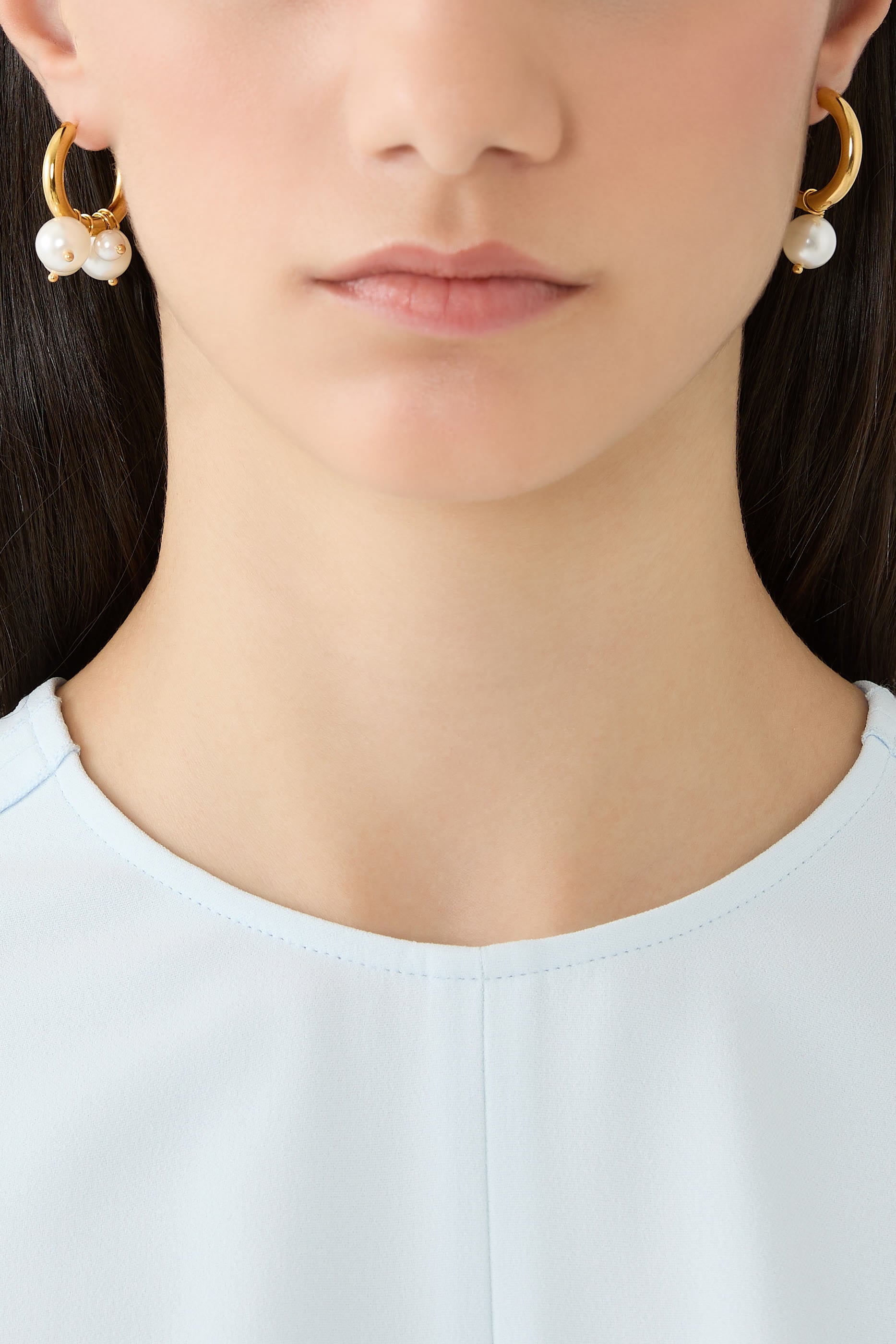 Pearl Earrings, 24K Gold Plated 